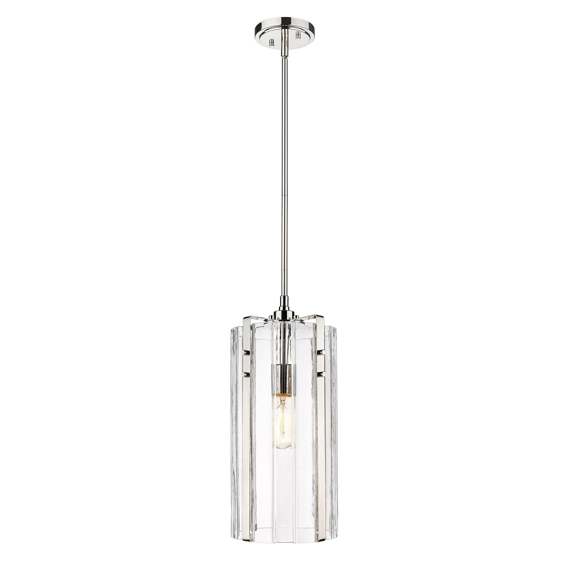 Shown in Polished Nickel finish and Clear glass and Clear shade