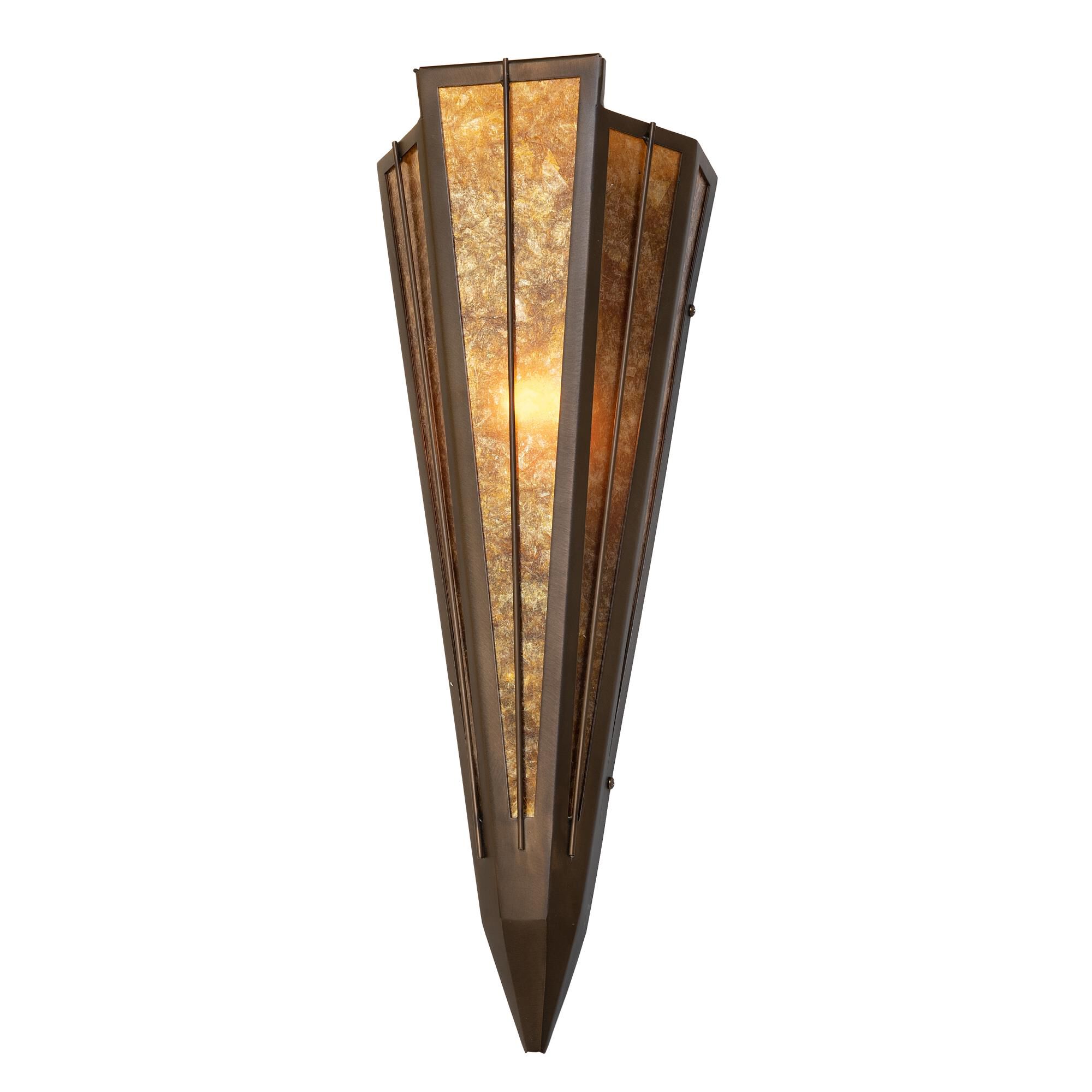 Shown in Antique Copper Finish finish and Amber Mica glass