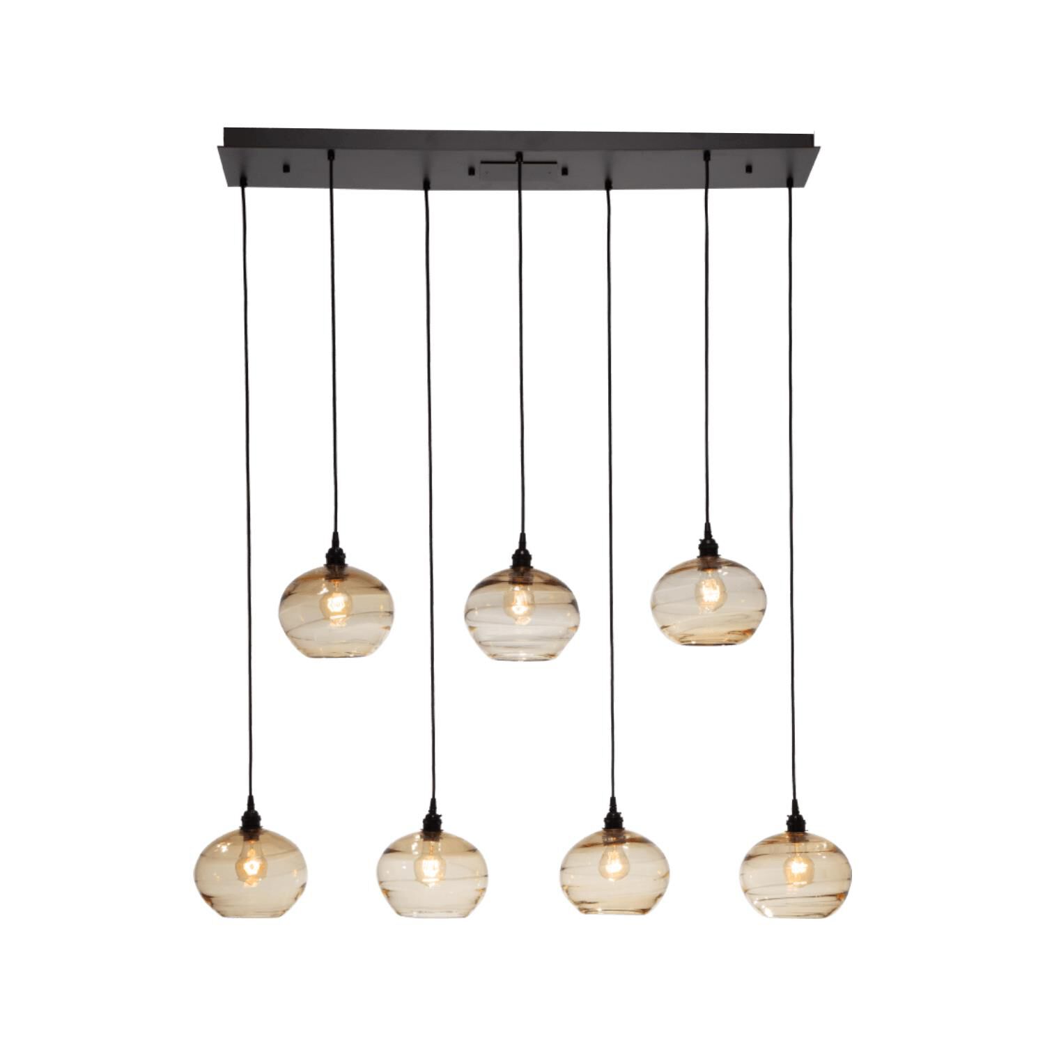 Coppa 14 Inch 7 Light Linear Suspension Light by Hammerton Studio