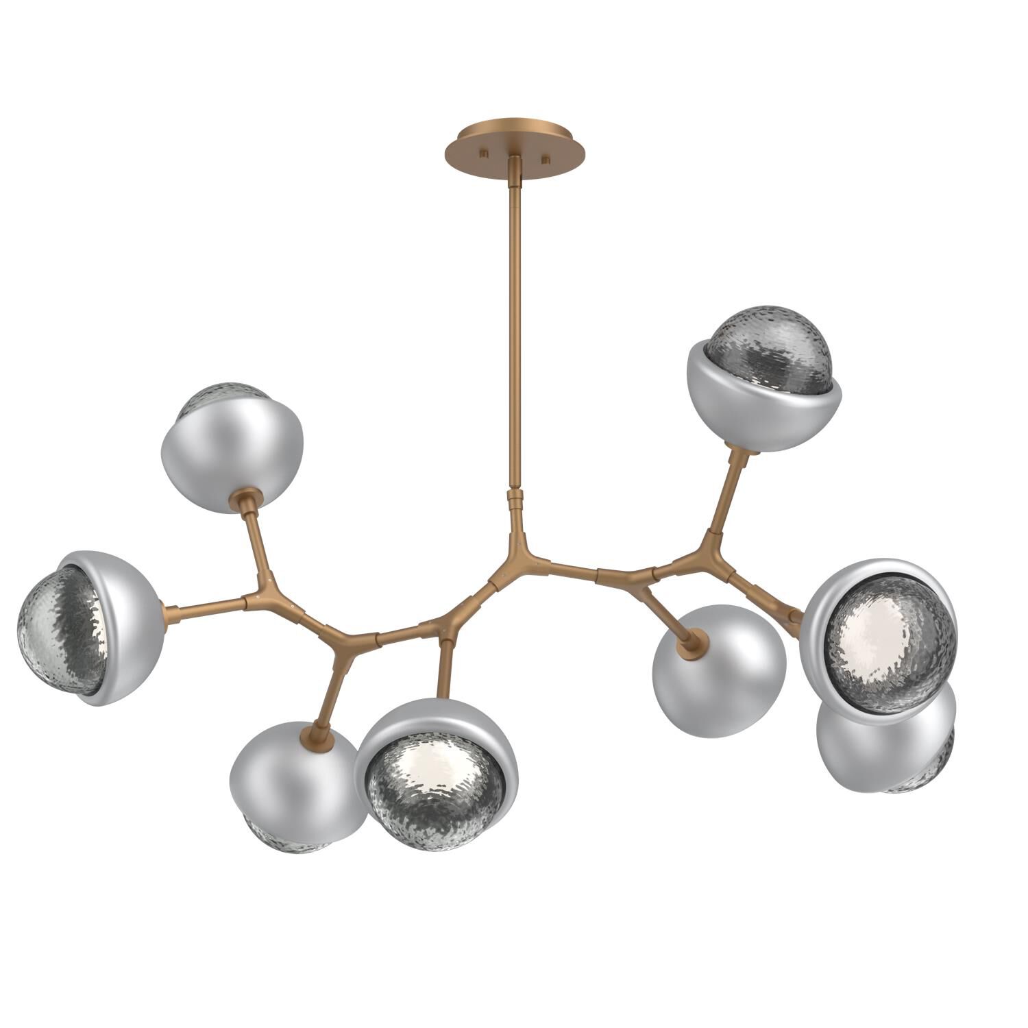 Shown in Novel Brass finish and Smoke glass and Classic Silver accent
