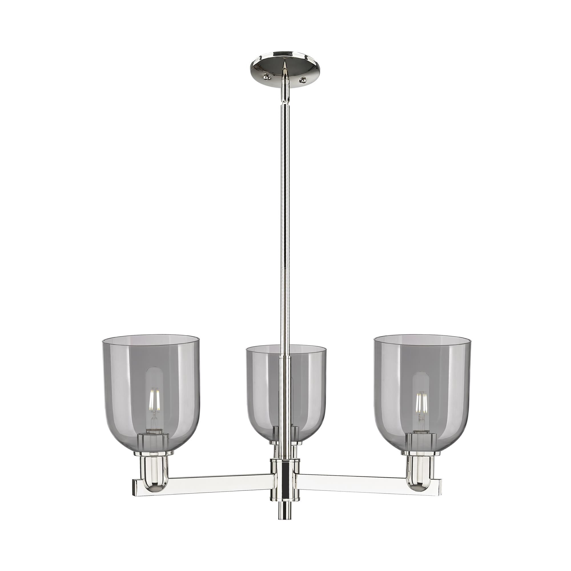 Shown in Polished Nickel finish and Light Smoke glass