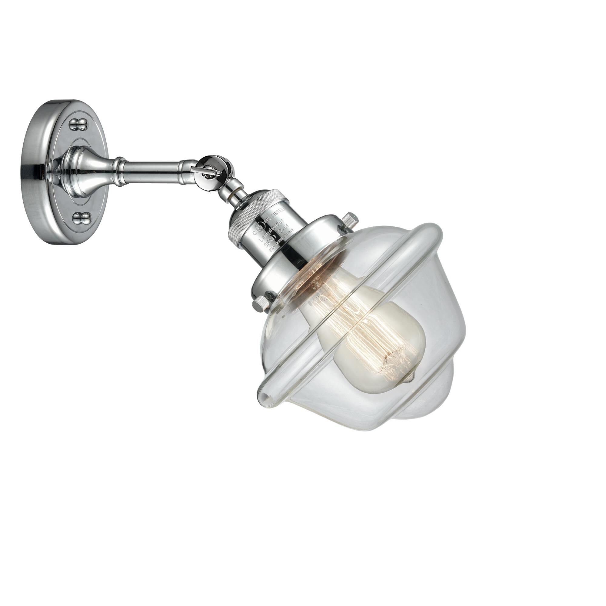 Shown in Polished Chrome finish and Clear glass