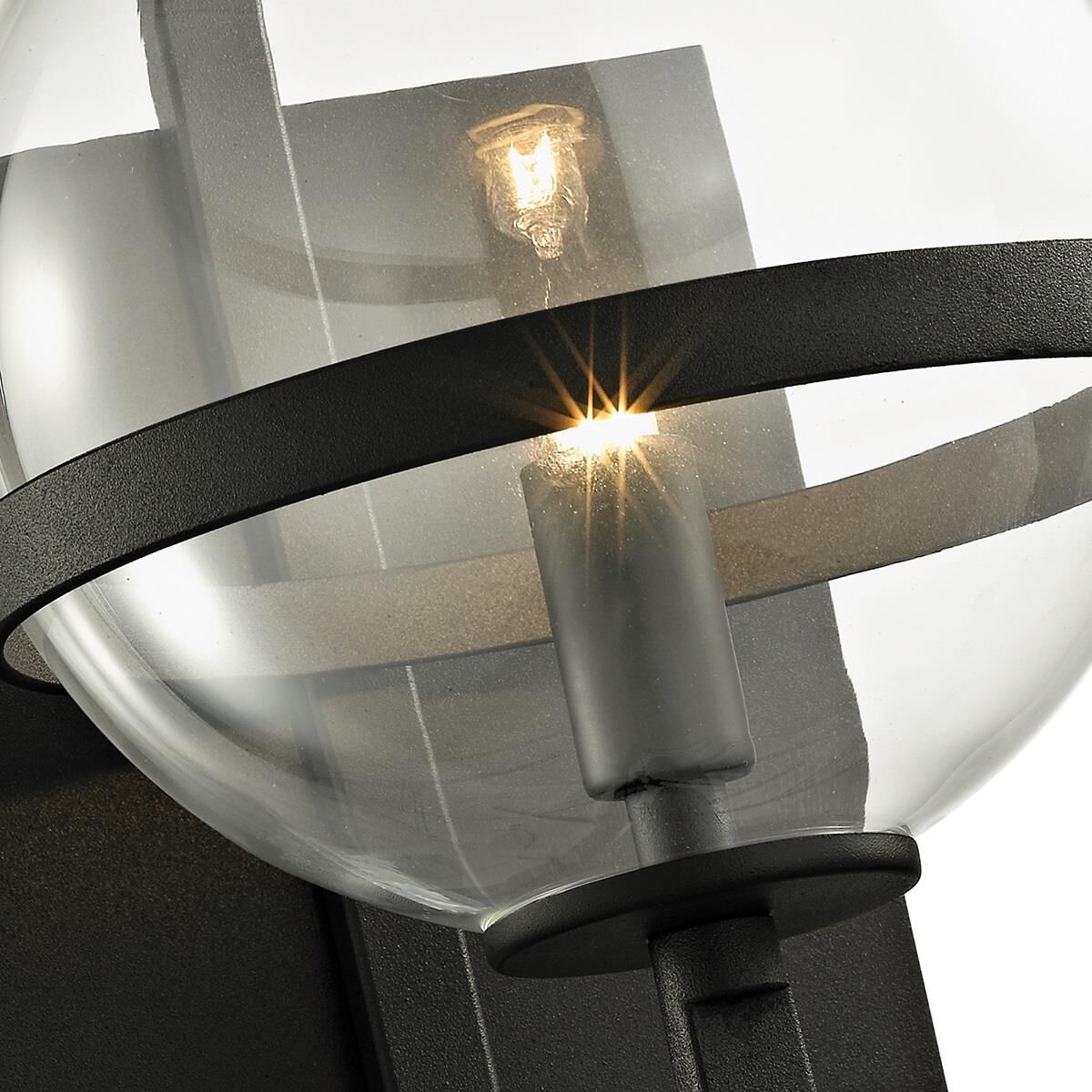 Shown in Textured Black finish and Clear glass