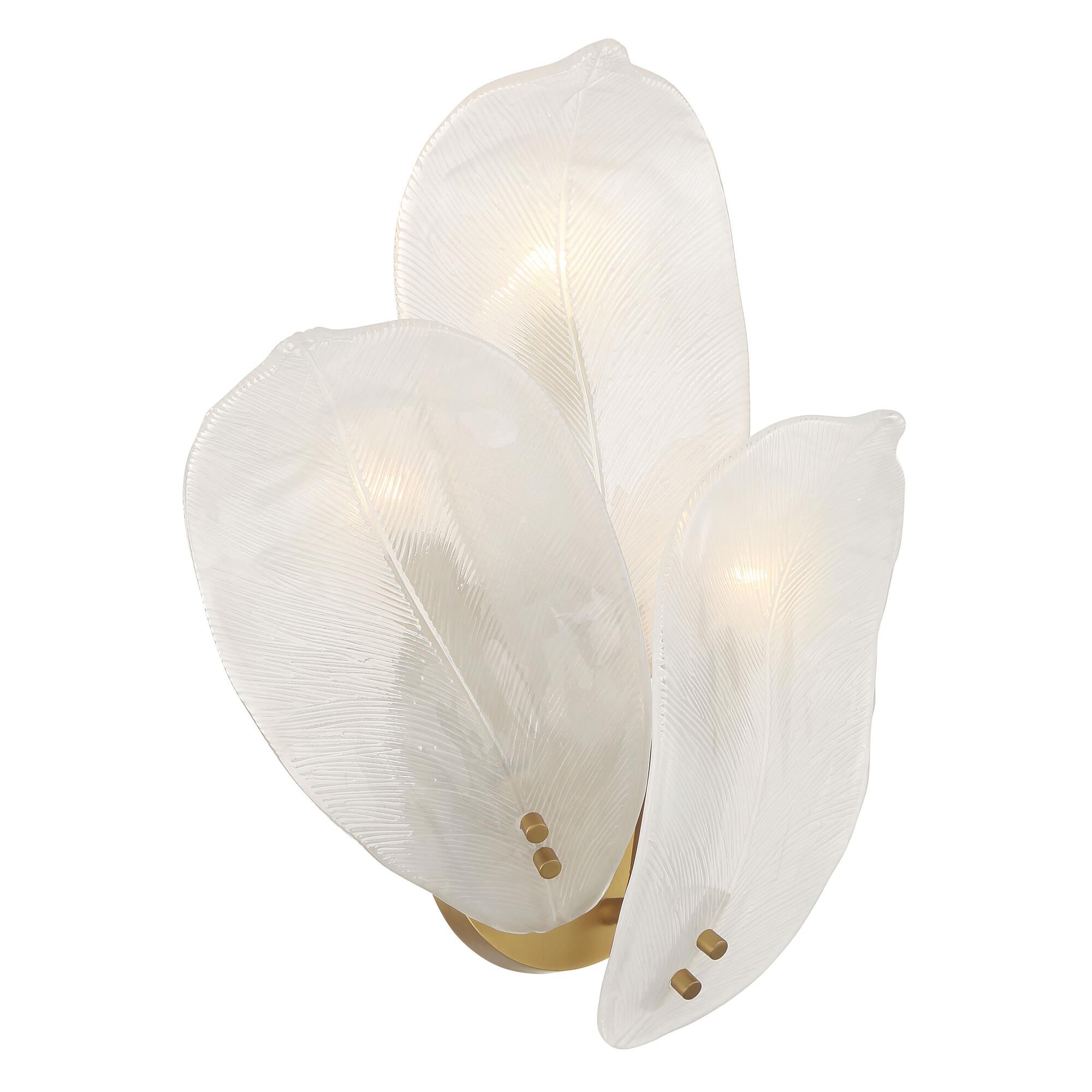 Shown in Legacy Brass finish and White Handmade glass