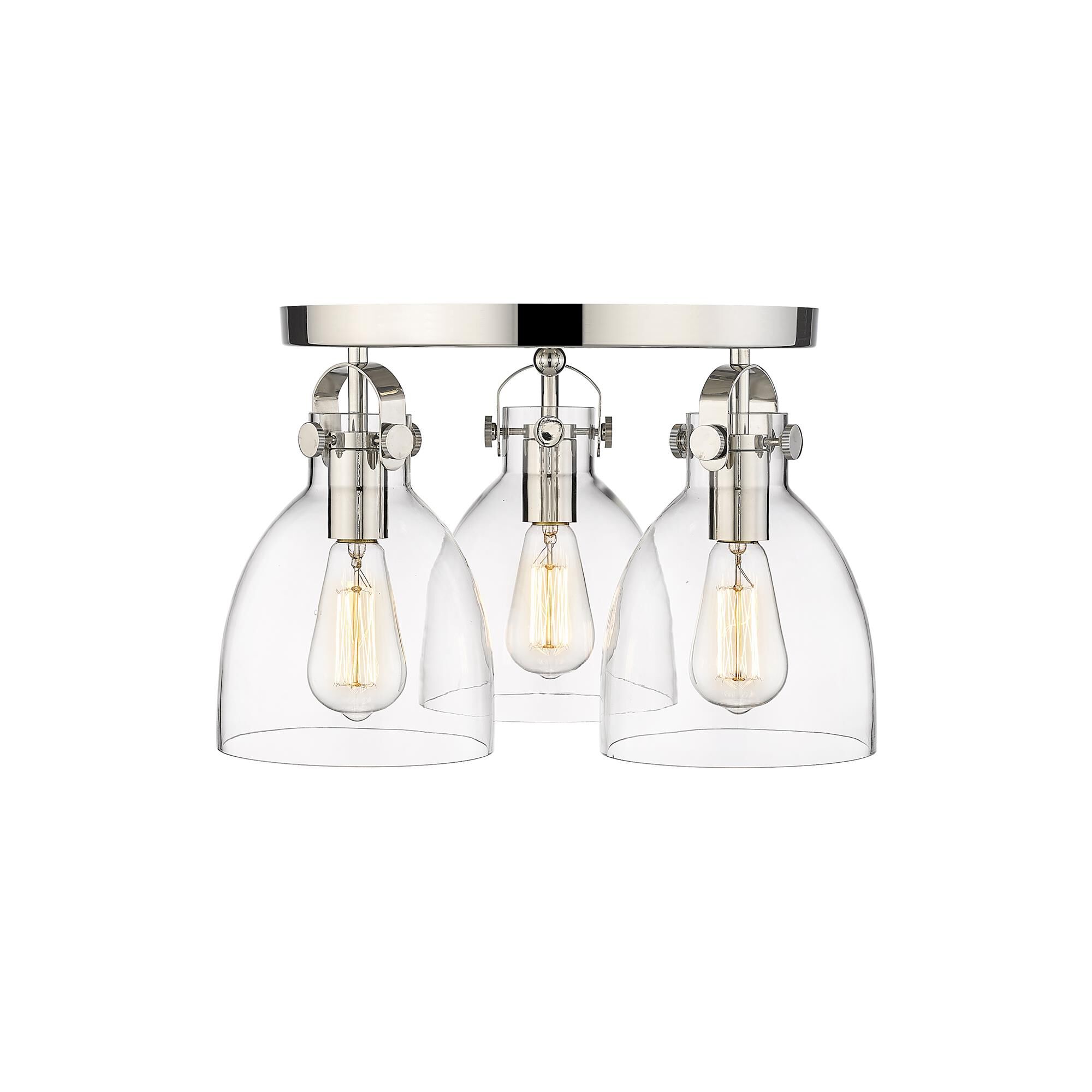 Shown in Polished Nickel finish and Clear glass