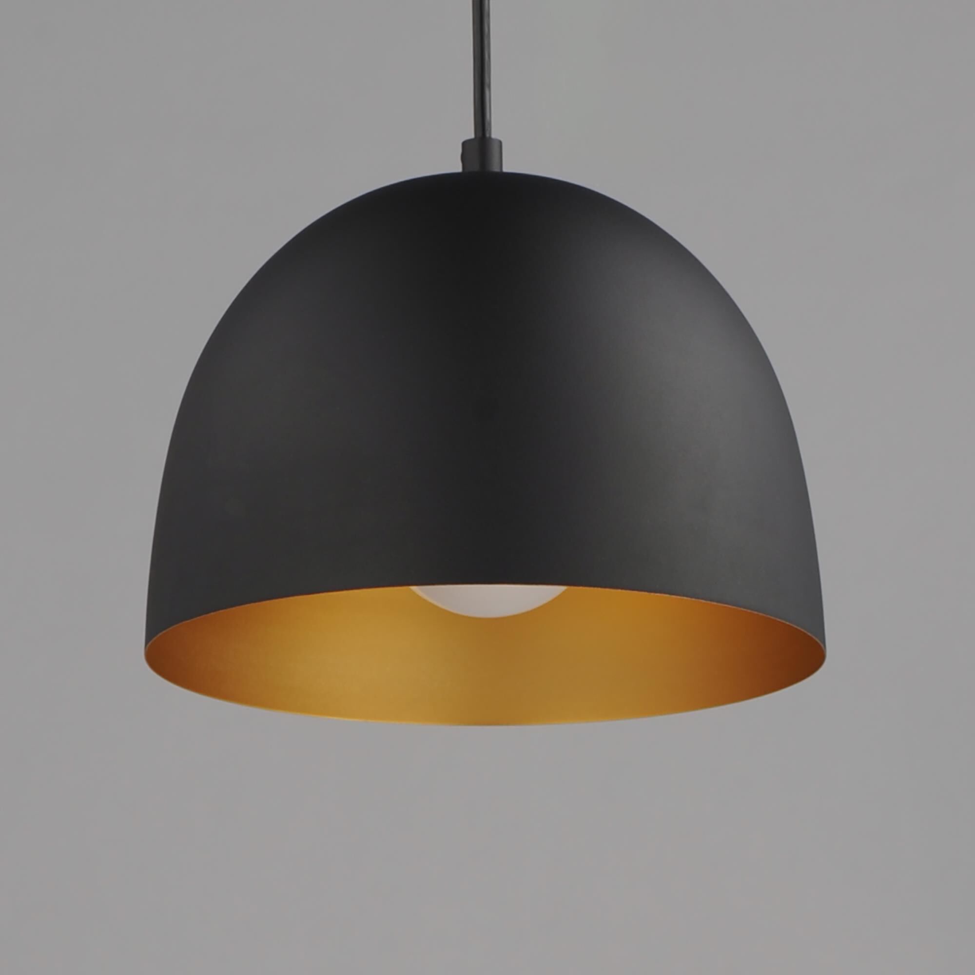 Shown in Black and Gold finish and Steel shade