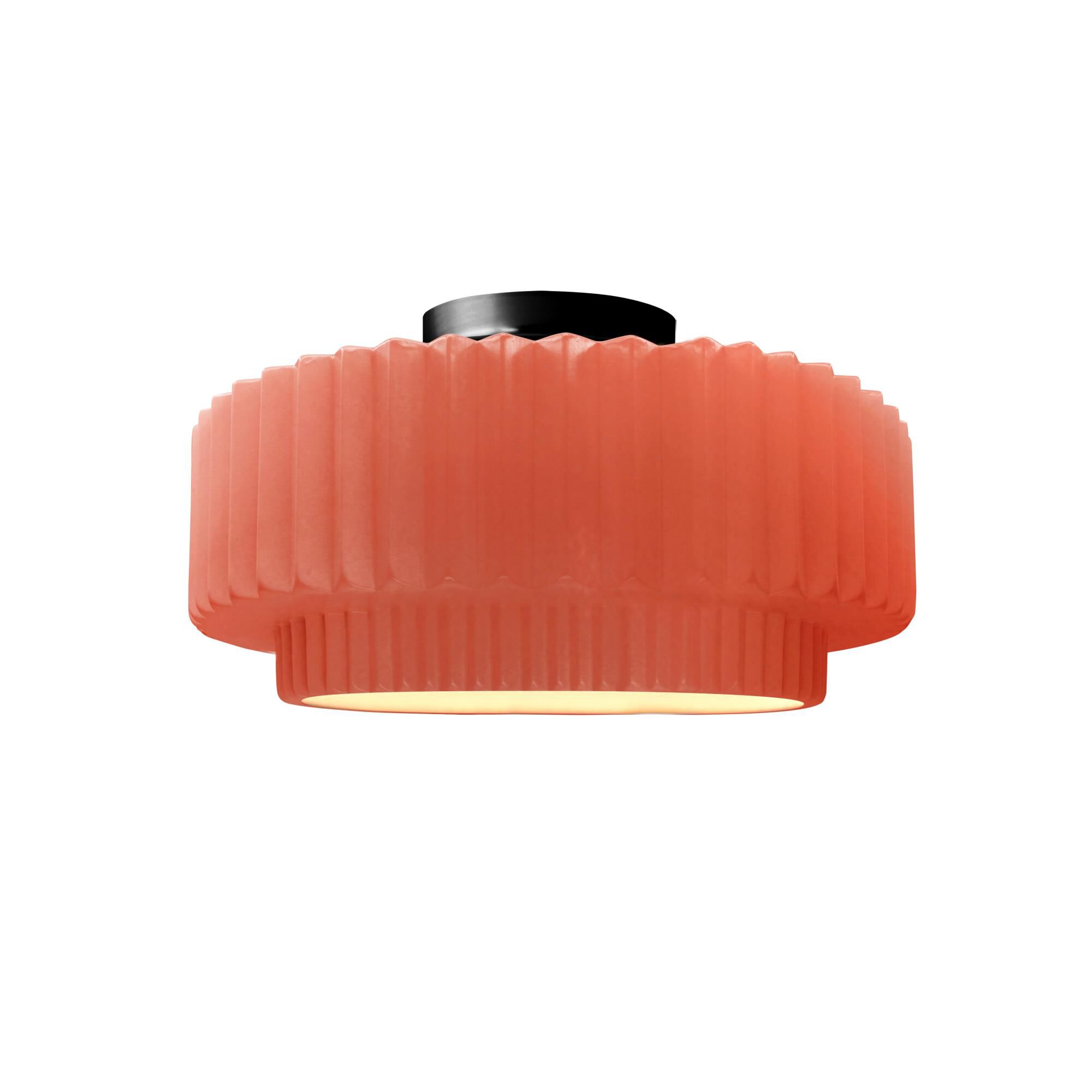 Pleated Tier 12 Inch Semi Flush Mount by Justice Design Group