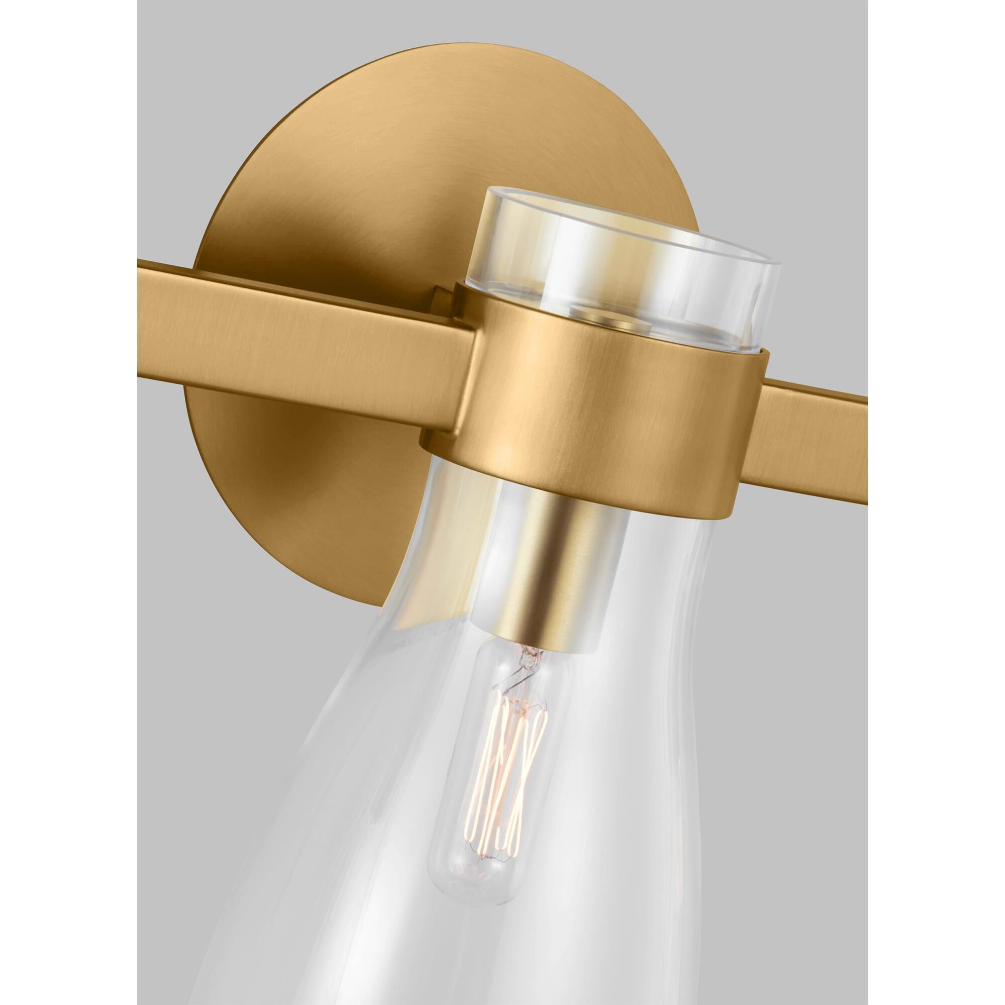 Shown in Burnished Brass finish and Milk White glass