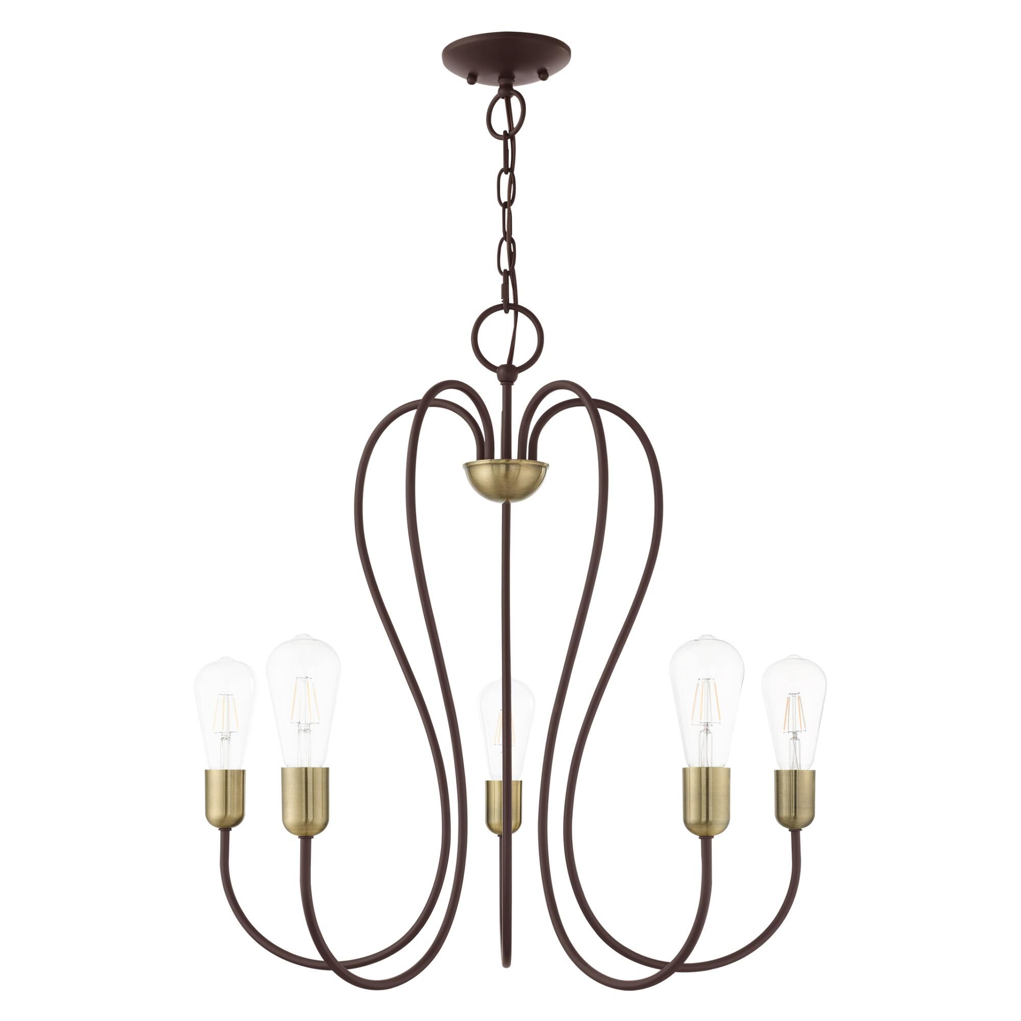 Shown in Bronze With Antique Brass Accents finish