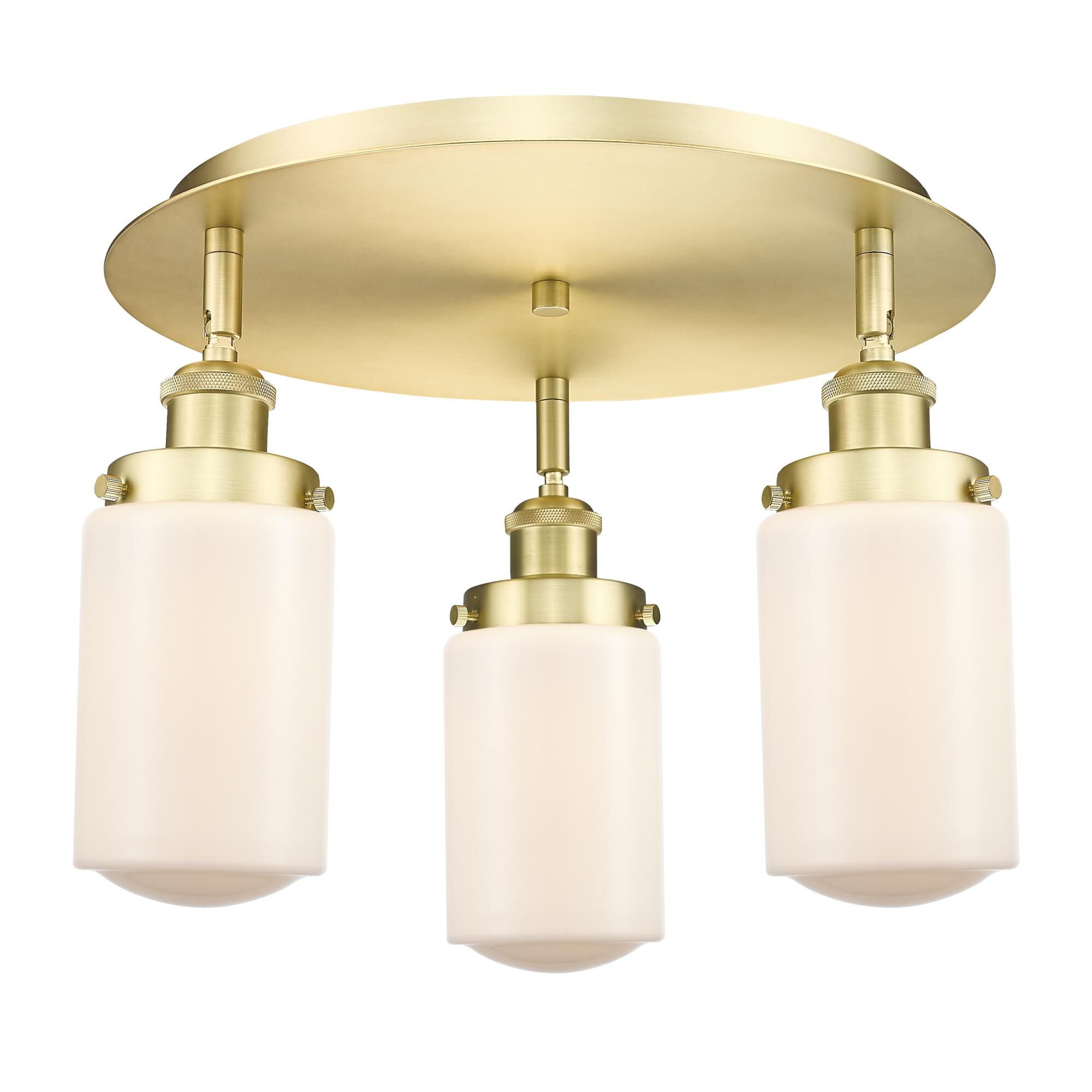 Shown in Satin Gold finish and Matte White glass
