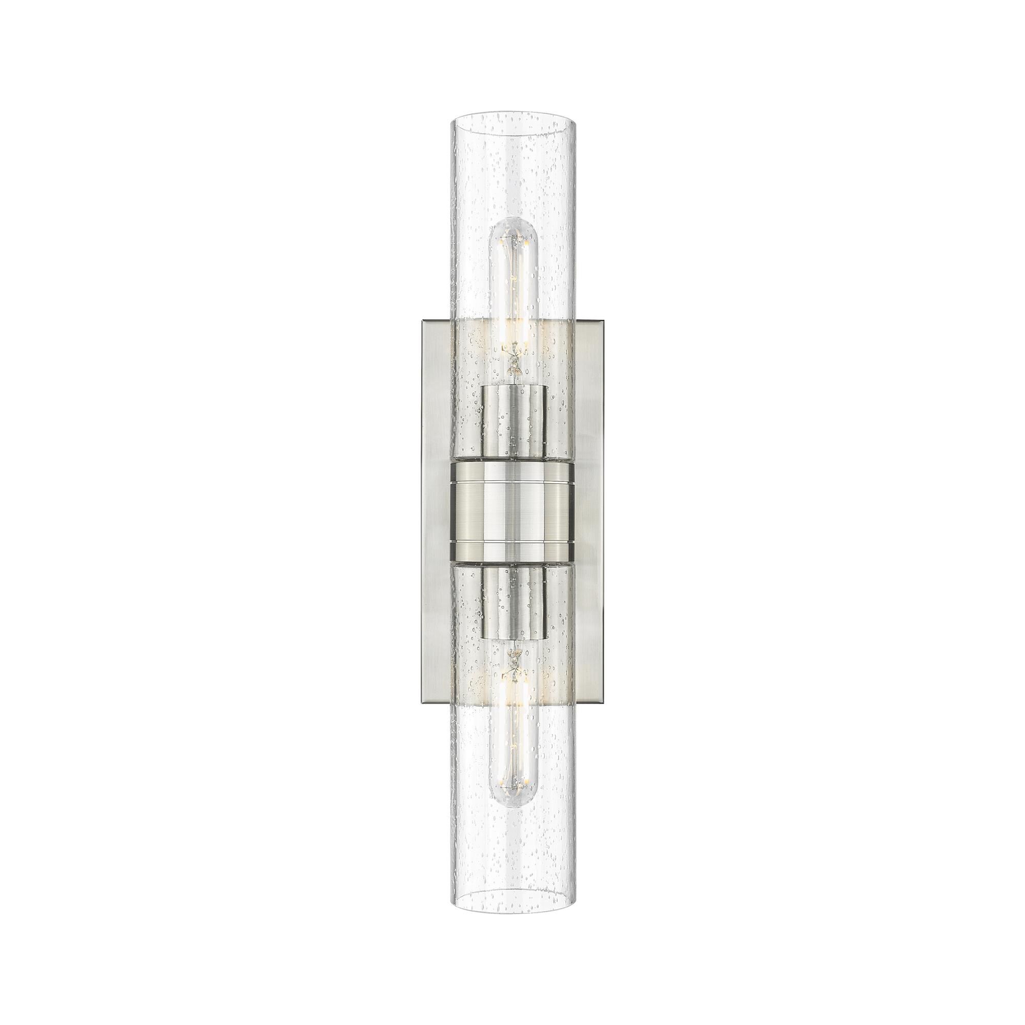 Shown in Satin Nickel finish and Seedy glass