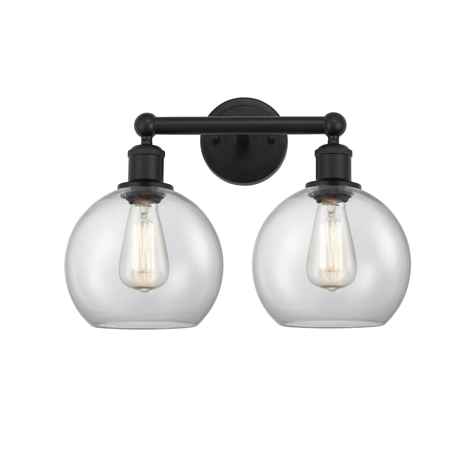 Shown in Matte Black finish and Clear glass