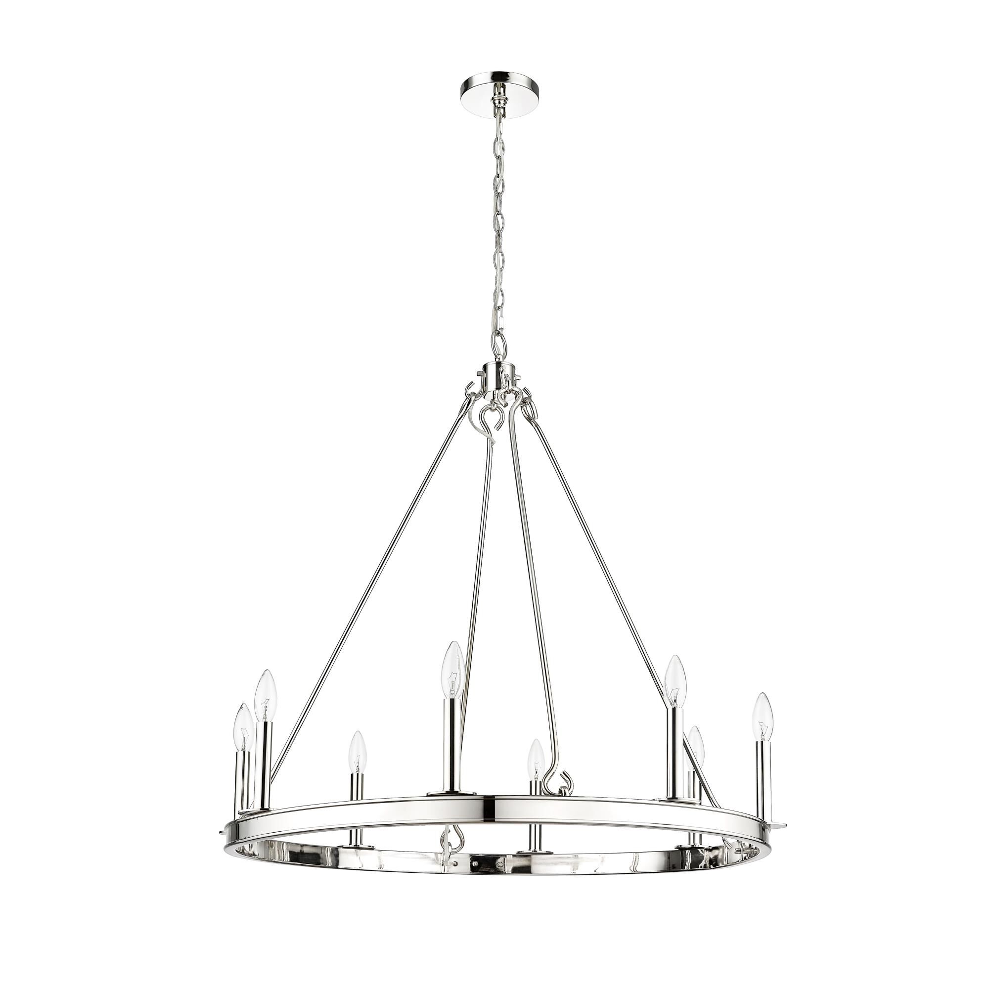 Shown in Polished Nickel finish and Steel shade