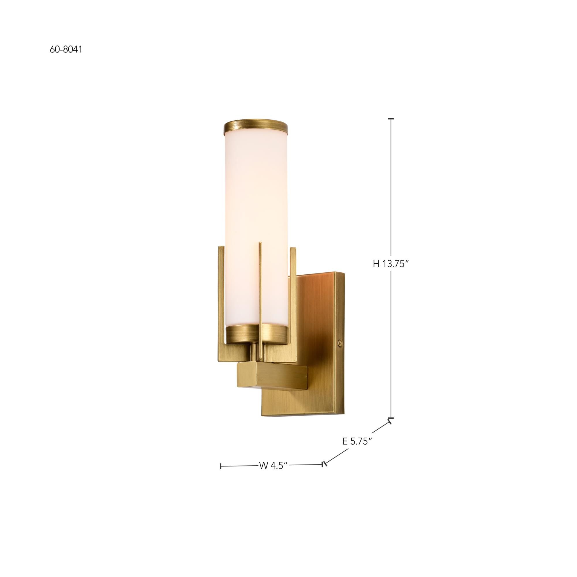 Shown in Natural Brass finish and White glass