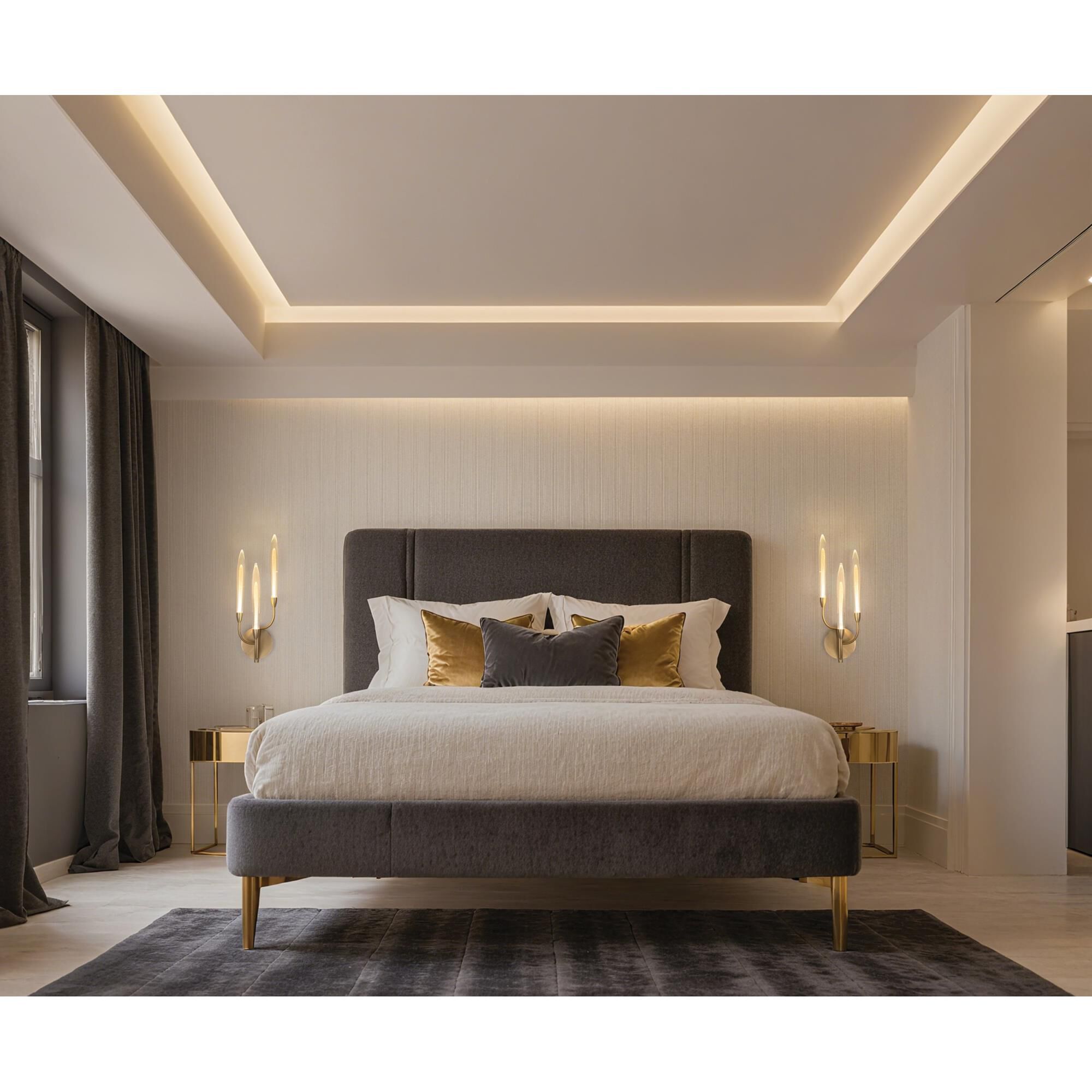 Shown in Brass finish and Gold Leaf HandPressed glass