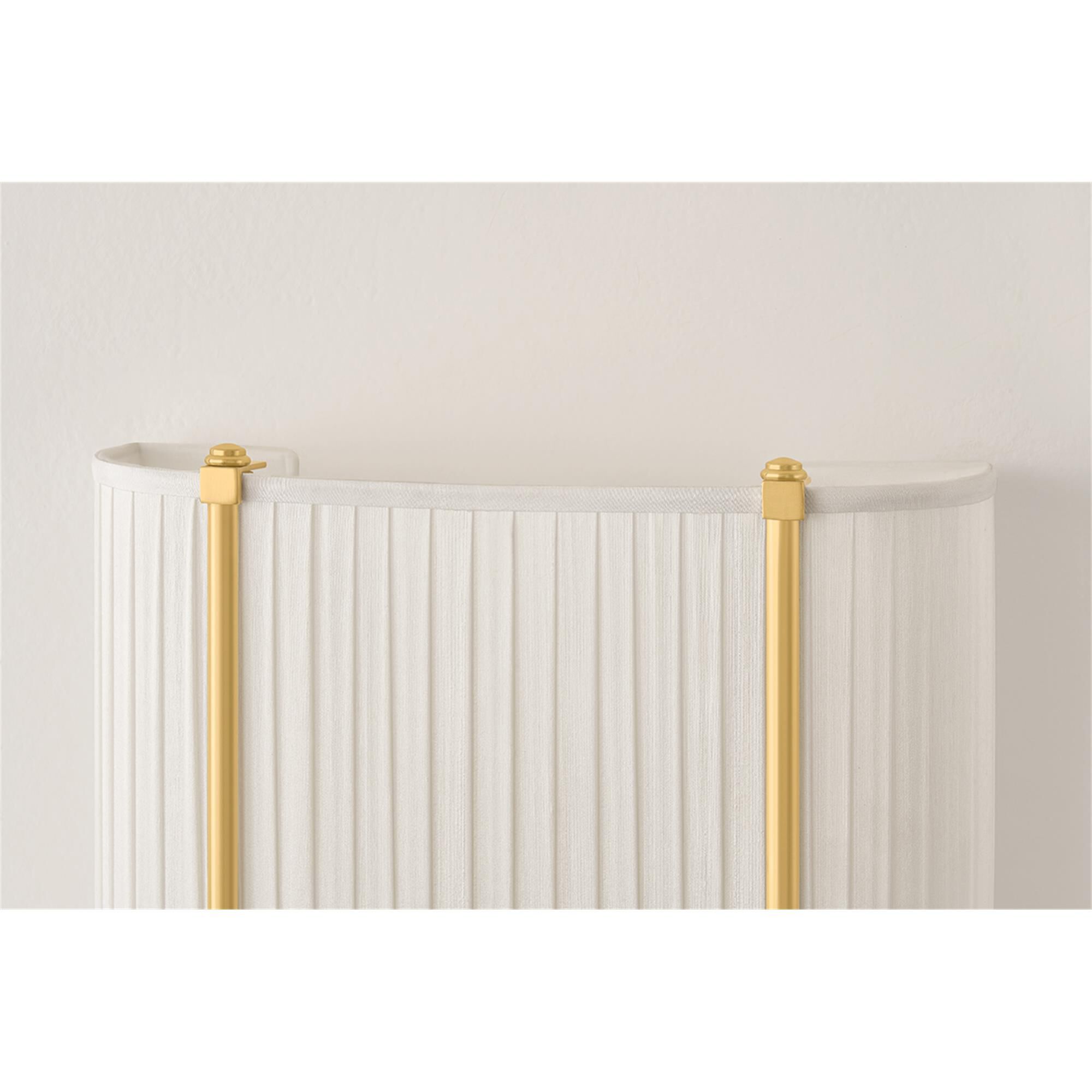 Shown in Aged Brass finish and Ivory Silk shade
