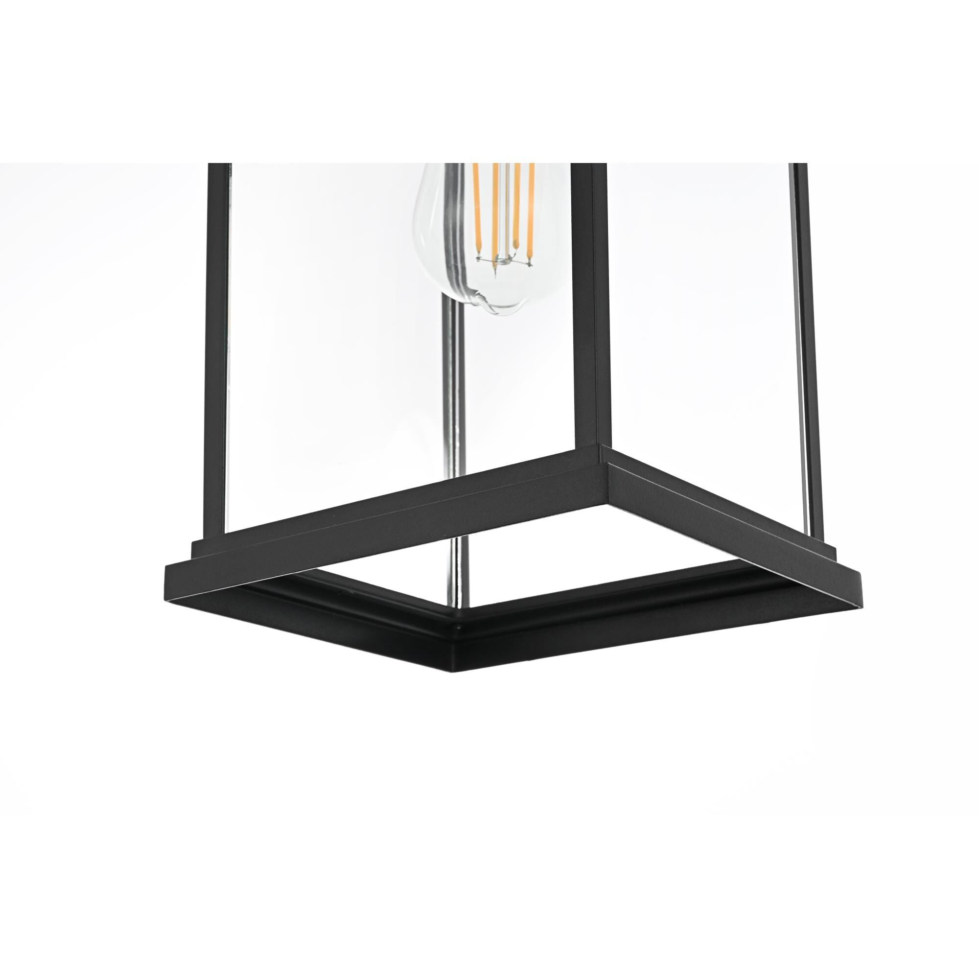 Shown in Black finish and Clear glass