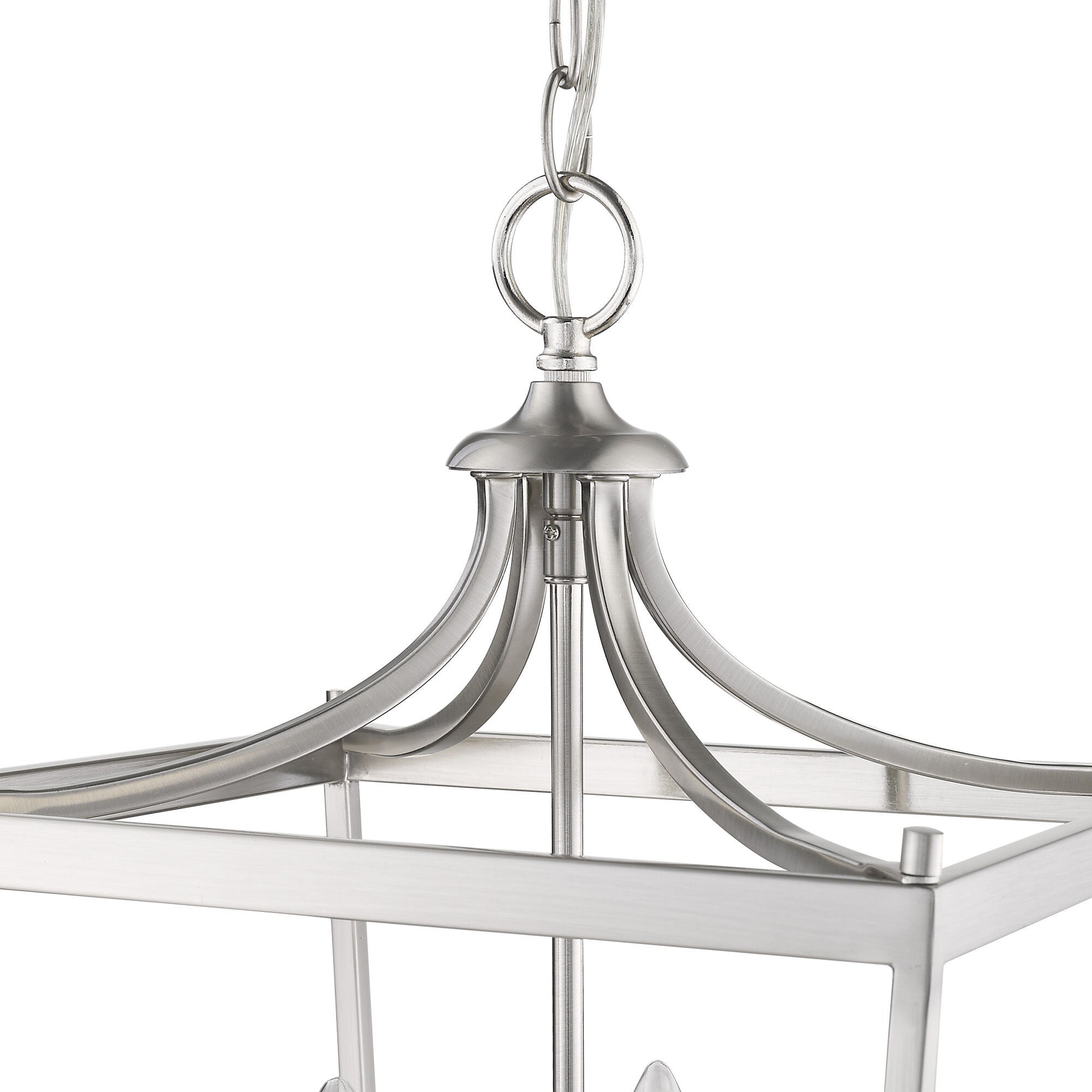 Shown in Satin Nickel finish and -- glass and -- shade