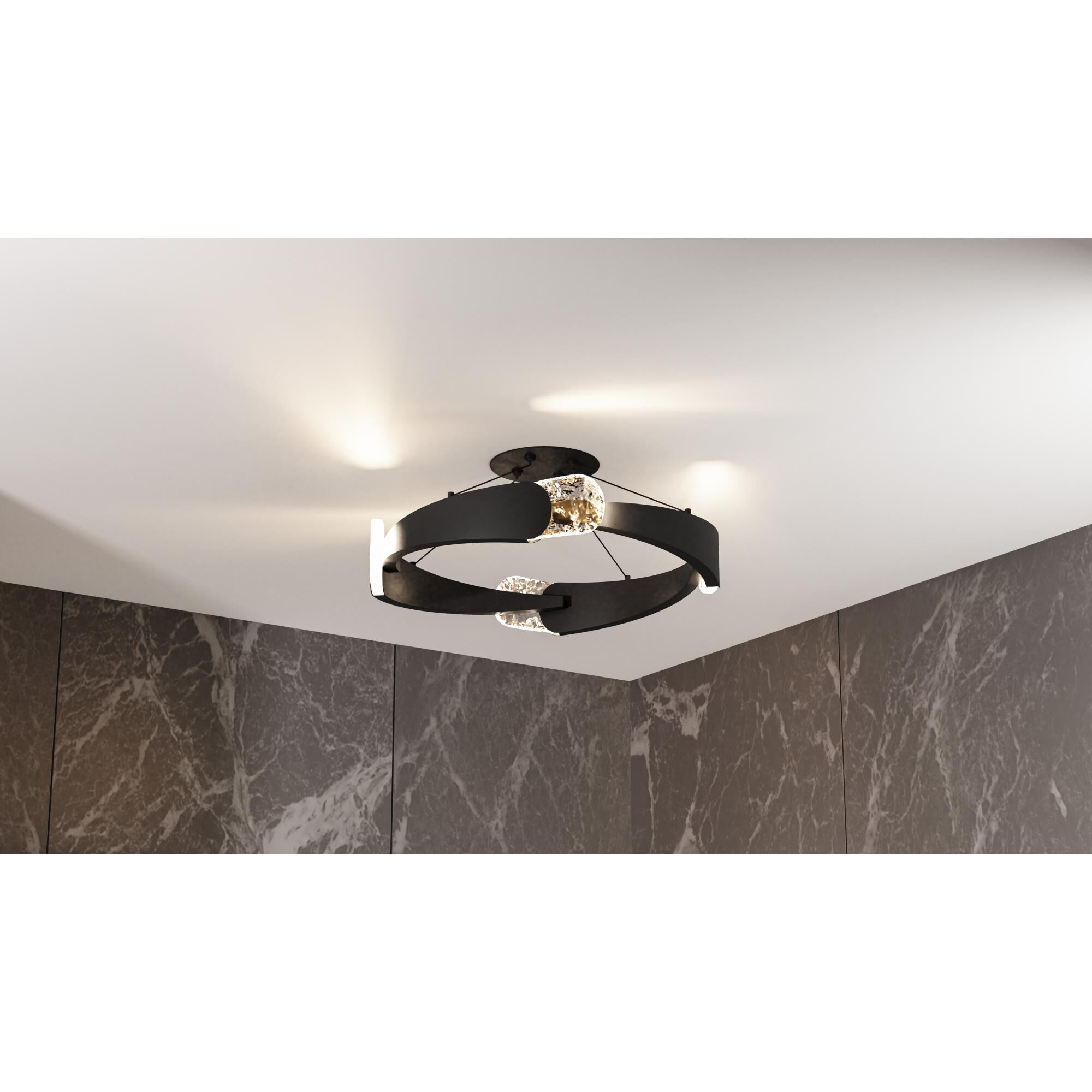 Saffron 24 Inch Semi Flush Mount by Quoizel
