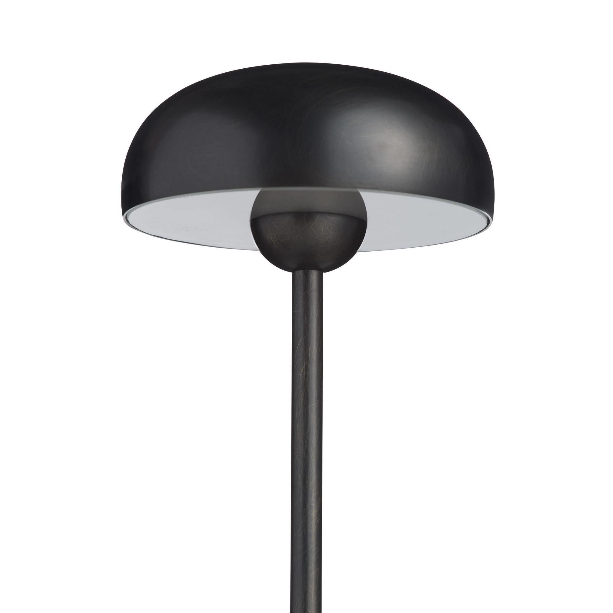 Shown in English Bronze and Black Faux Marble Decal finish and Frosted glass