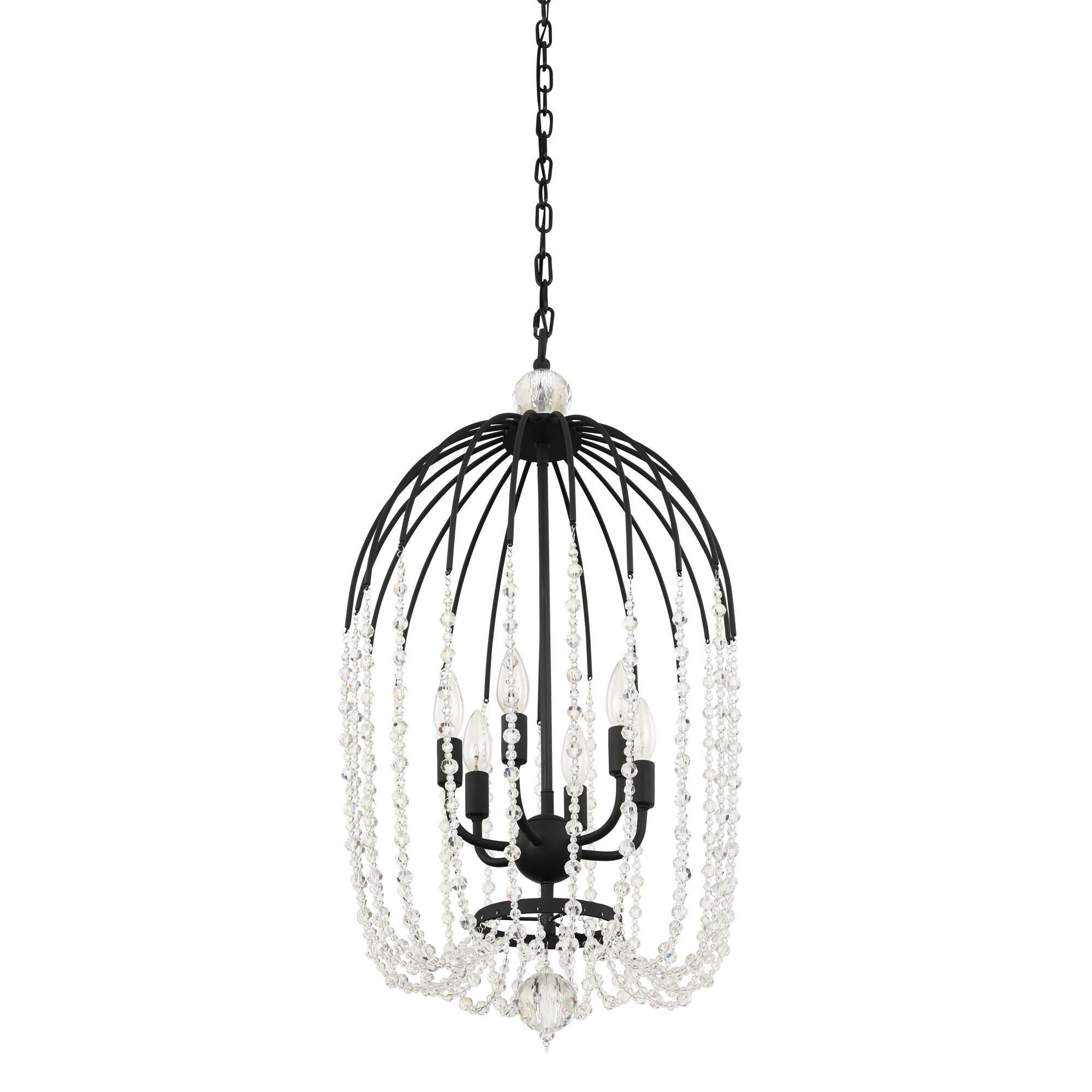 Shown in Matte Black finish and Crystals glass