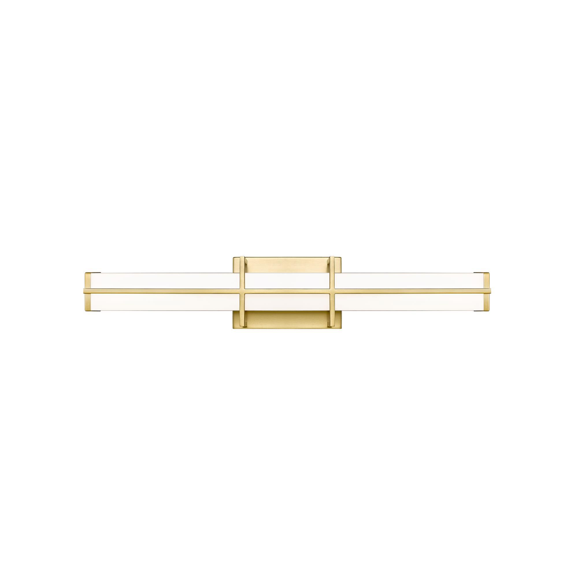 Shown in Modern Gold finish and Frosted glass and Frosted shade