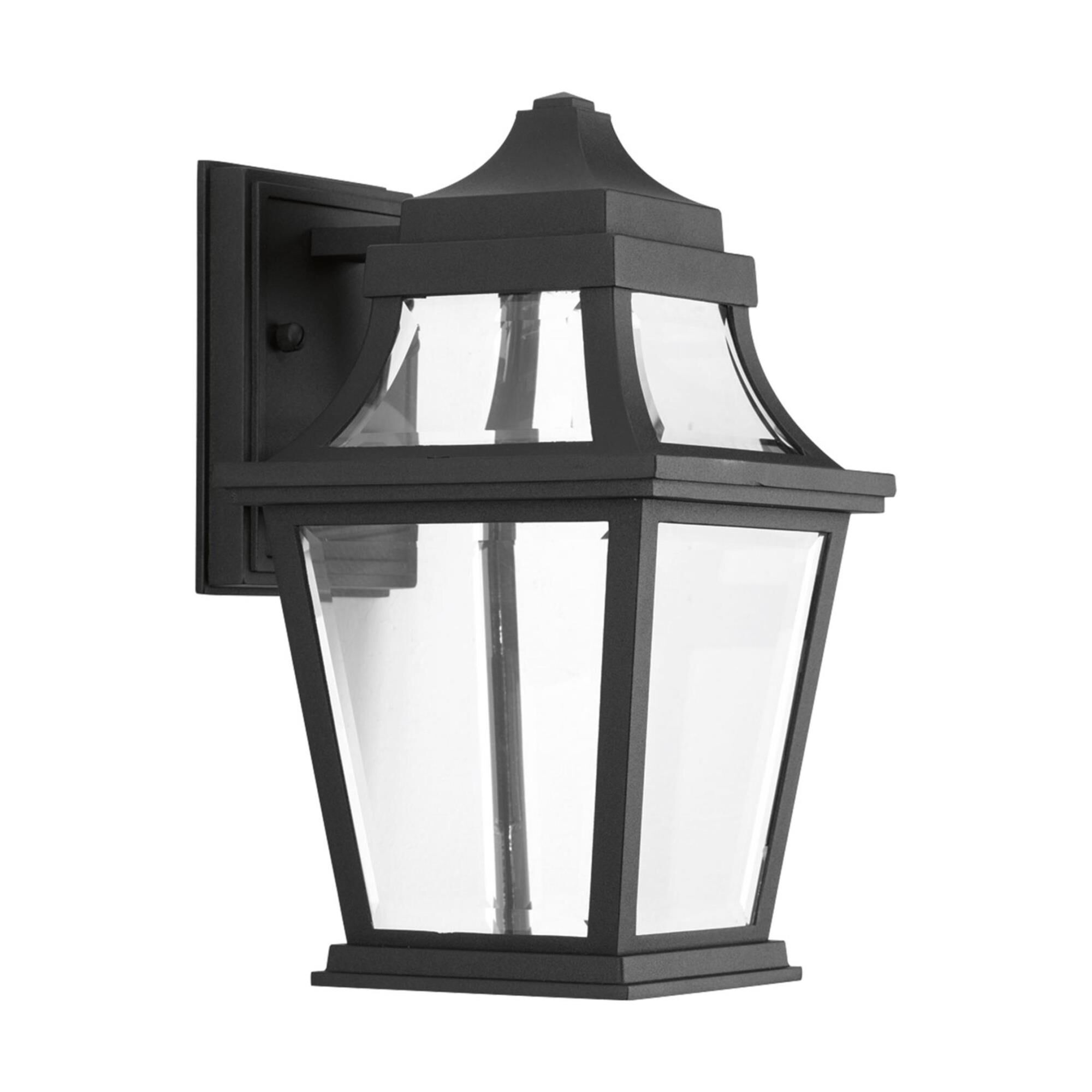 Shown in Black finish and Clear glass