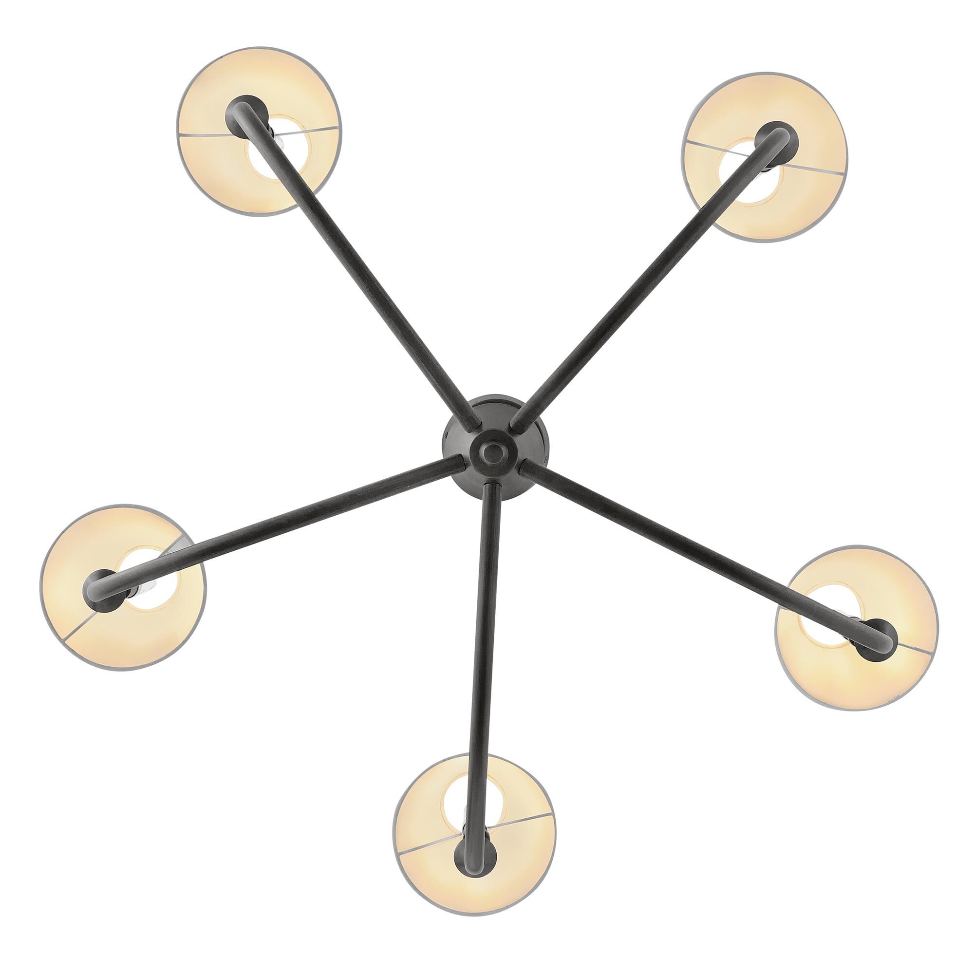Shown in Blackened Brass finish and Off-White Linen shade