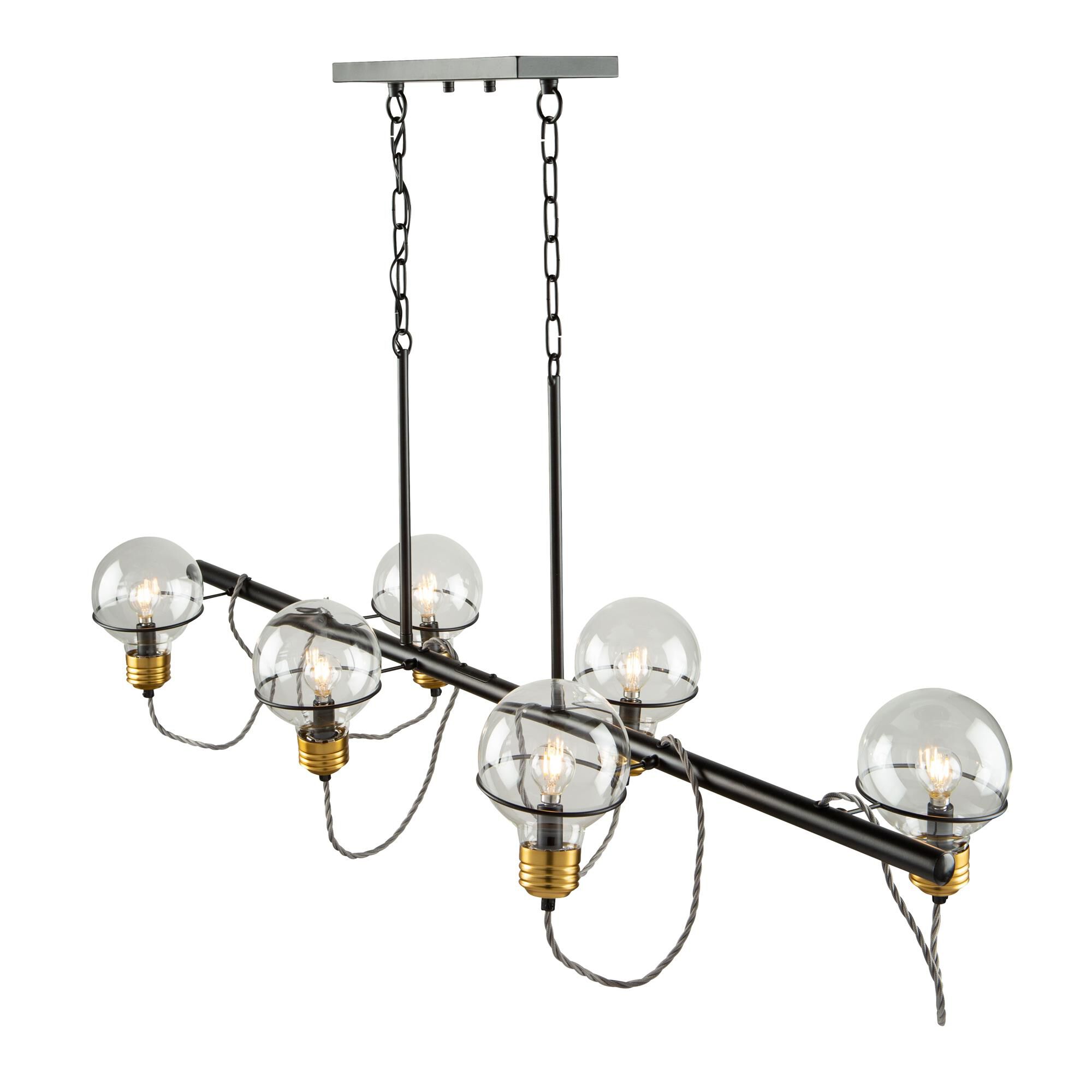 Shown in Black and Brushed Brass finish and Clear glass