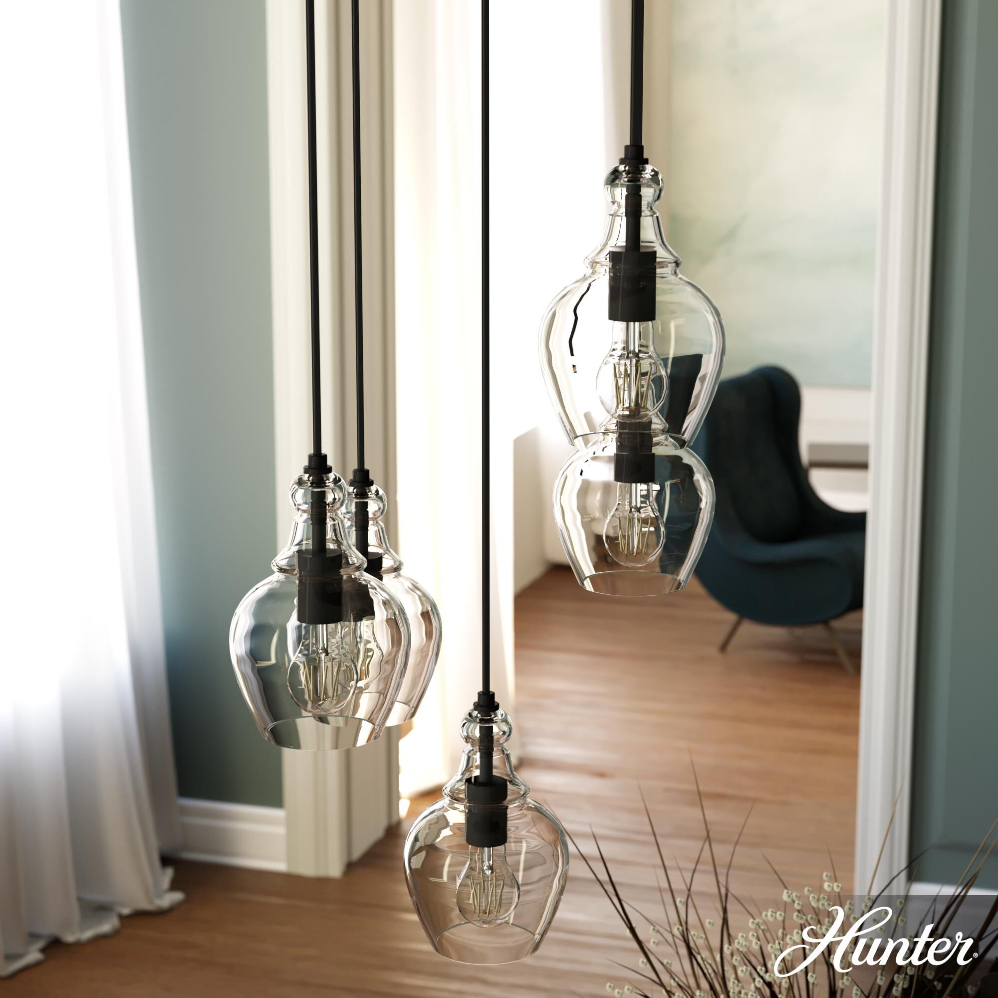 Shown in Brushed Nickel finish and Cased White glass