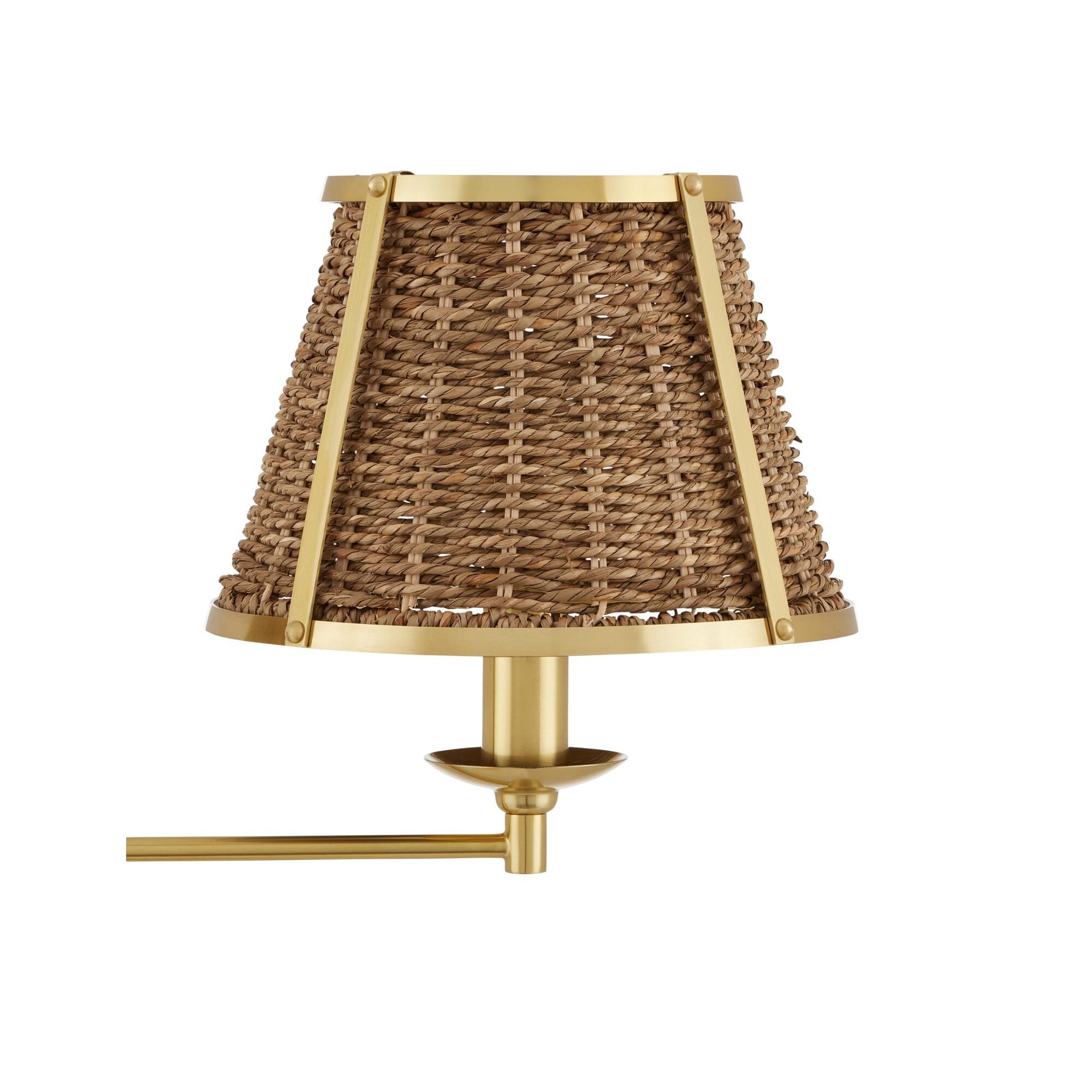 Shown in Polished Brass and Natural finish and Natural Seagrass shade