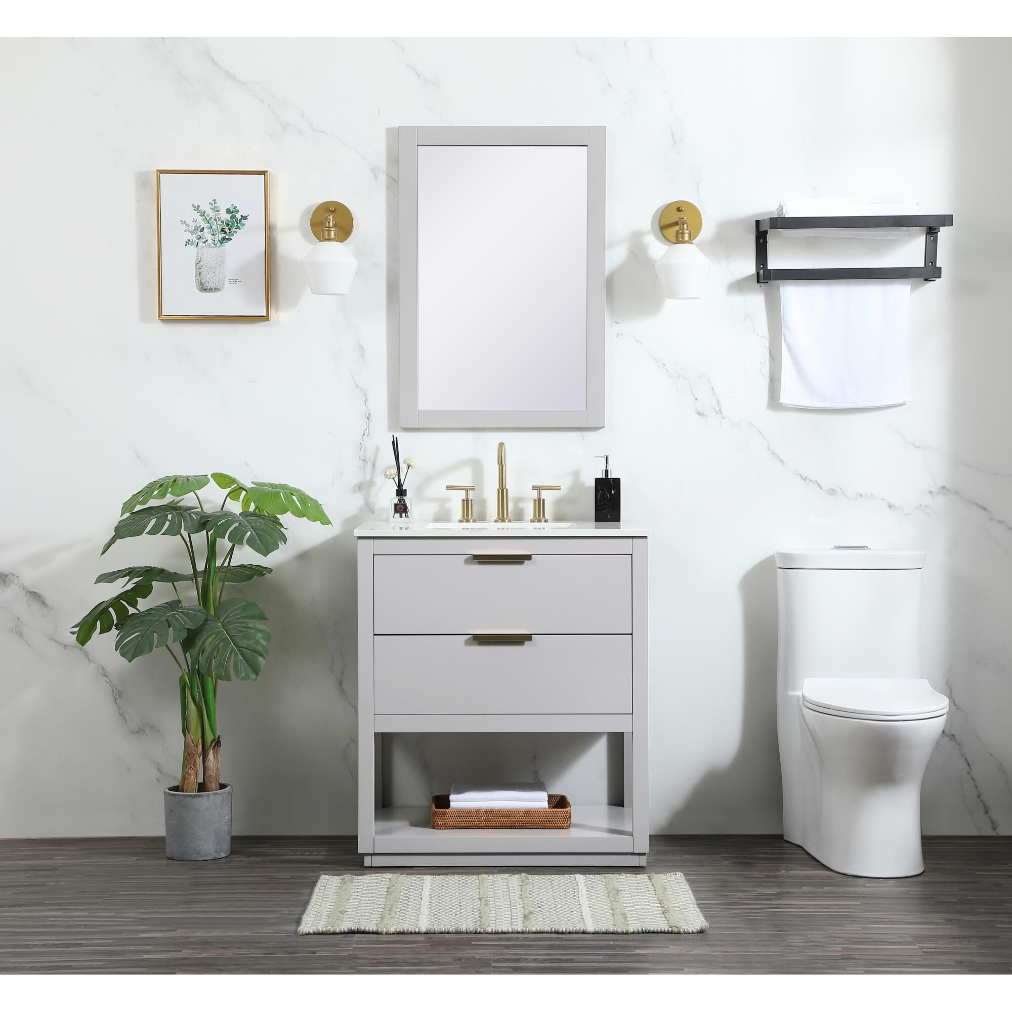 Shown in Grey finish