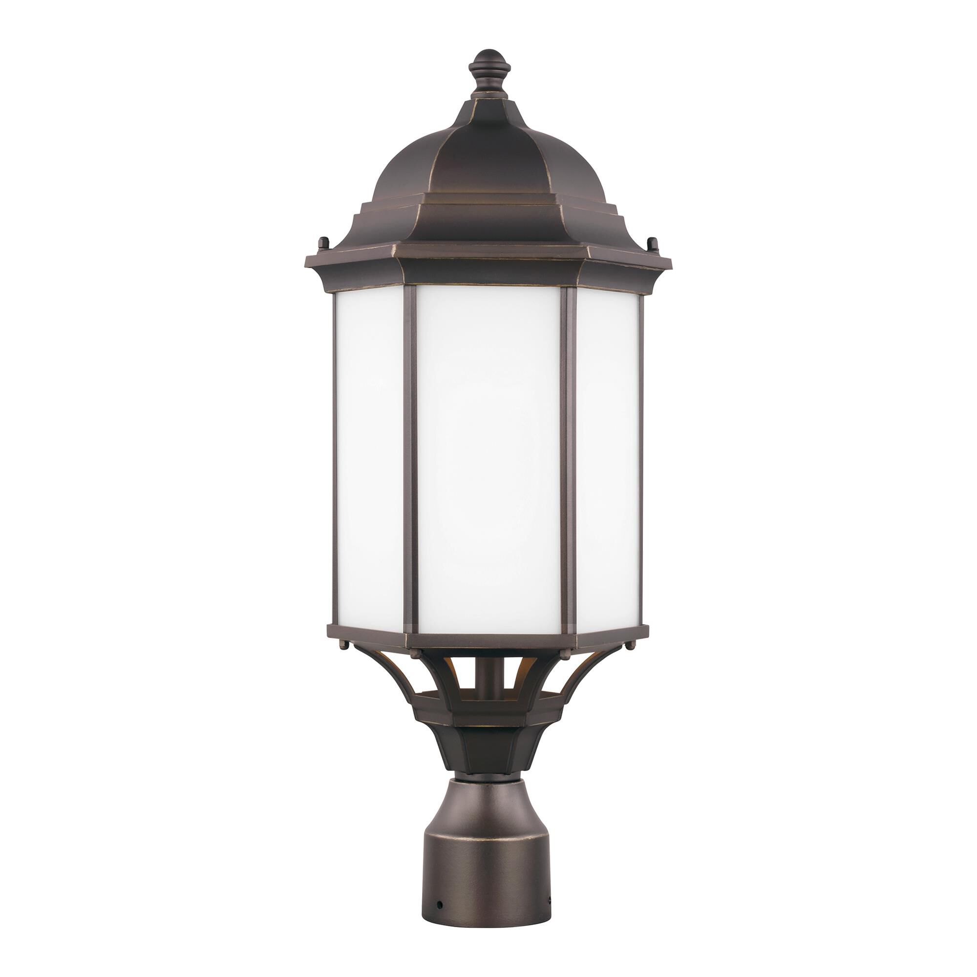 Shown in Antique Bronze finish and Satin Etched glass