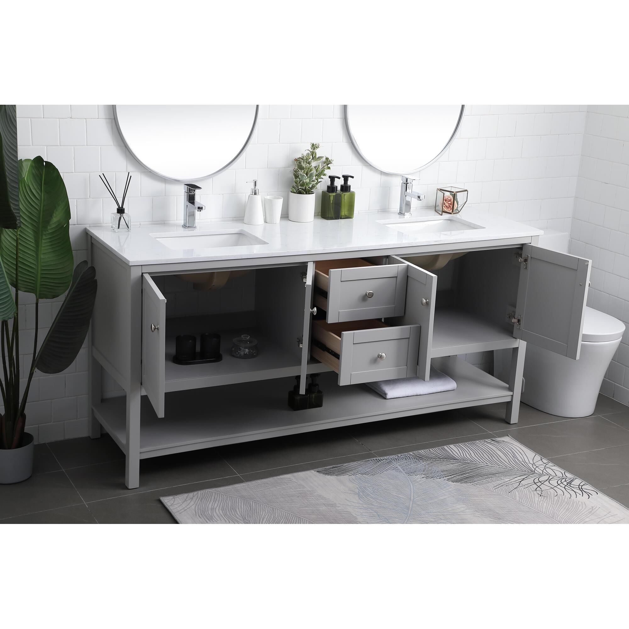Heath 72 Inch Bath Vanity by Elegant Decor