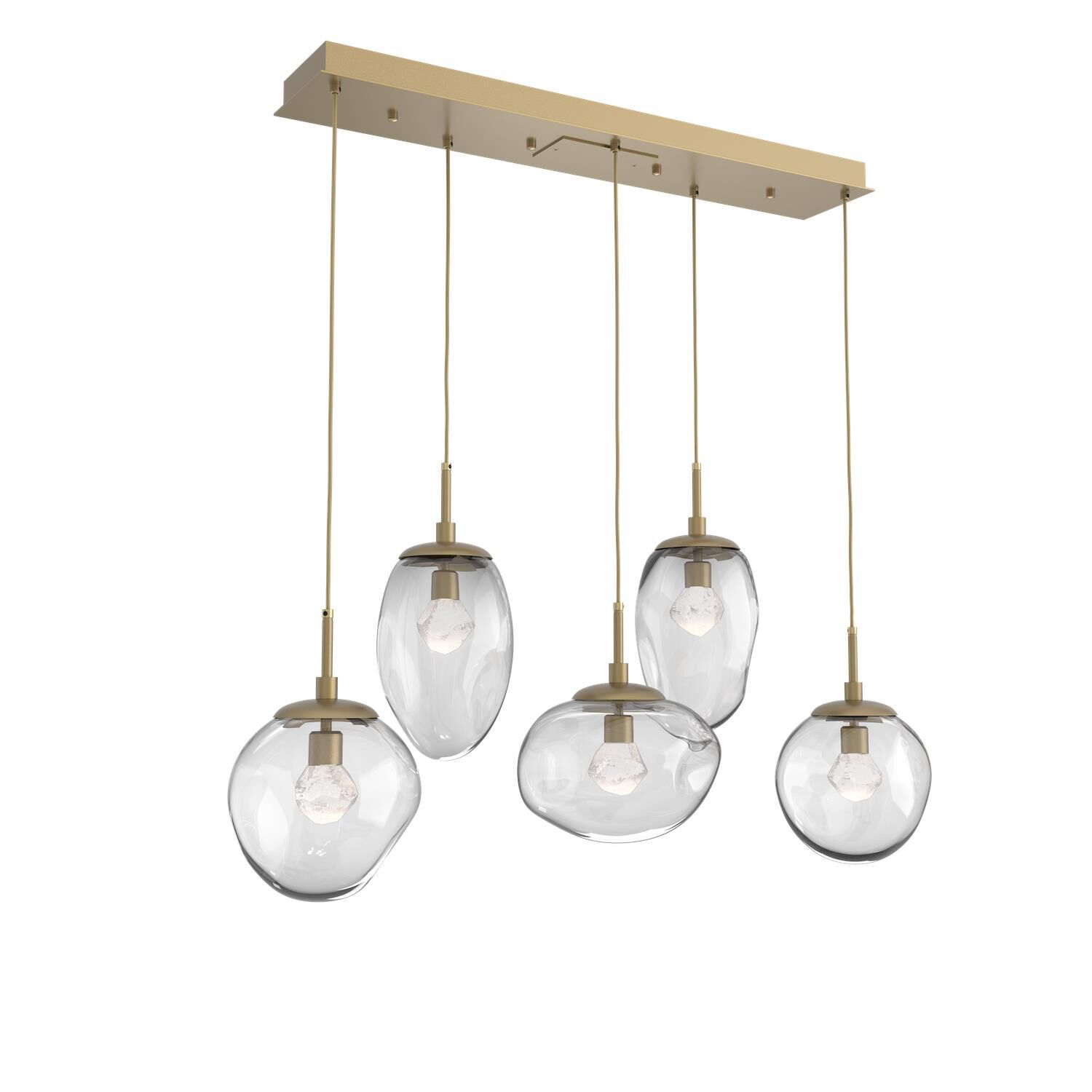 Shown in Gilded Brass finish and Zircon Inner Clear Outer glass