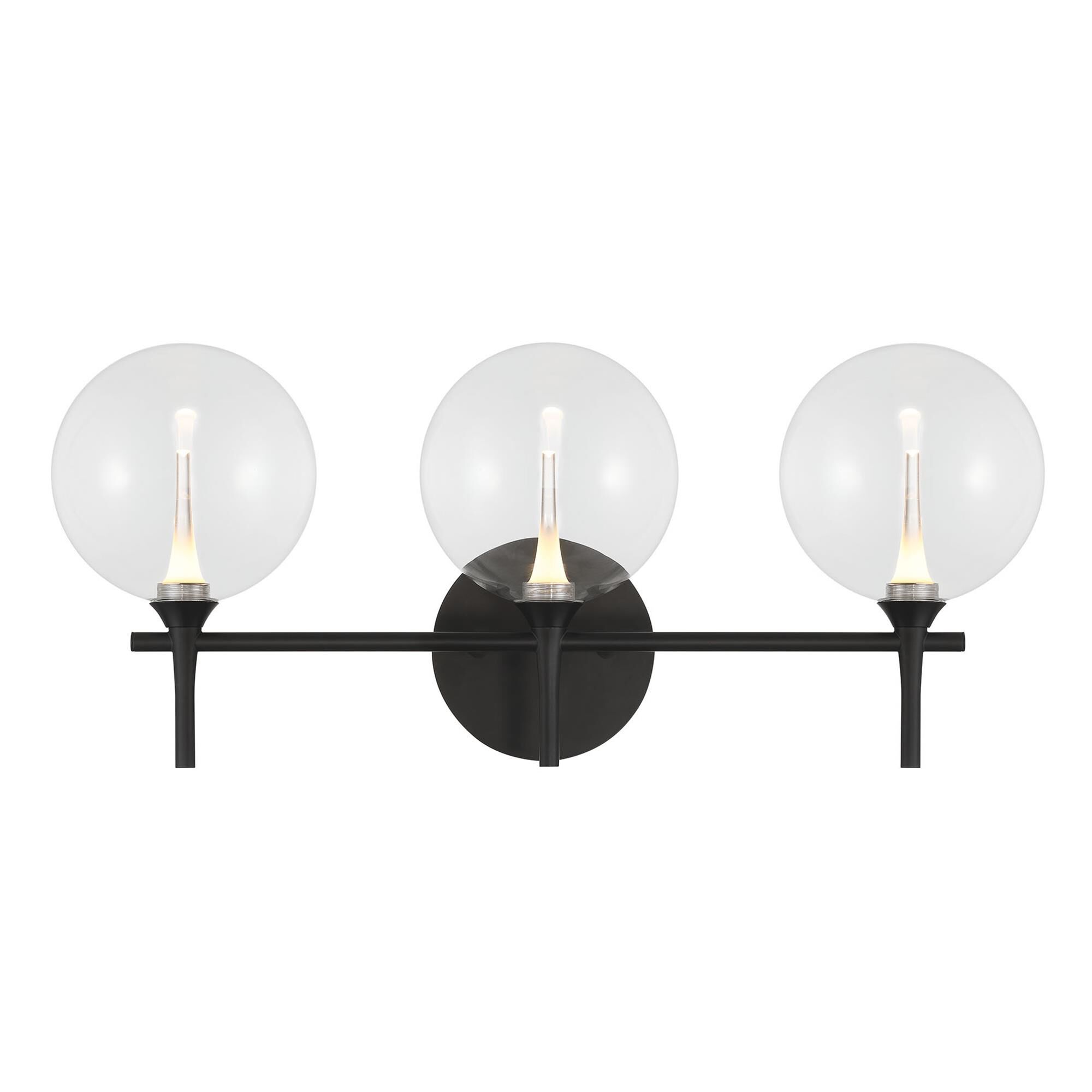Shown in Black finish and Clear glass