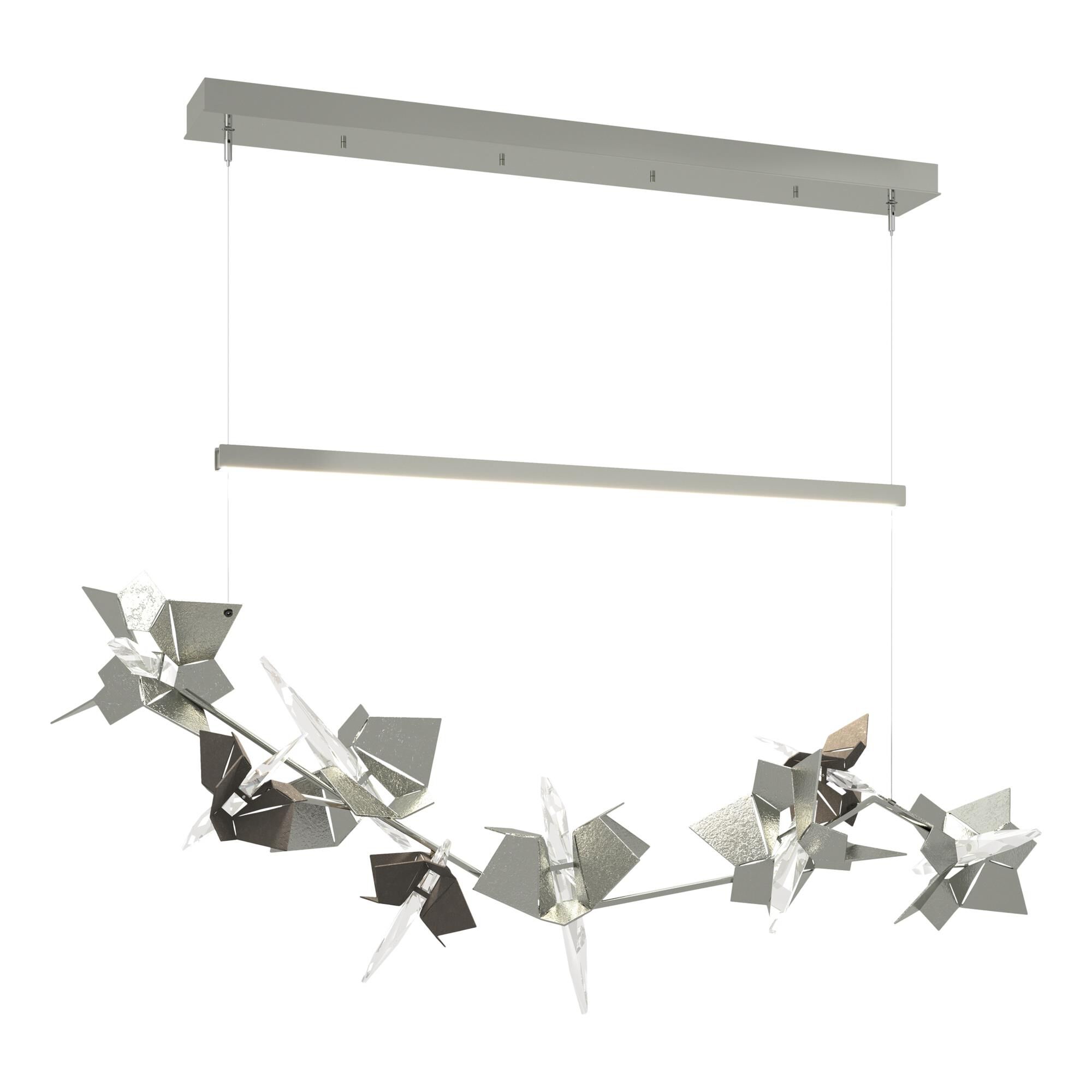 Shown in Sterling finish and Swarovski crystal and Gold glass and Dark Smoke accent