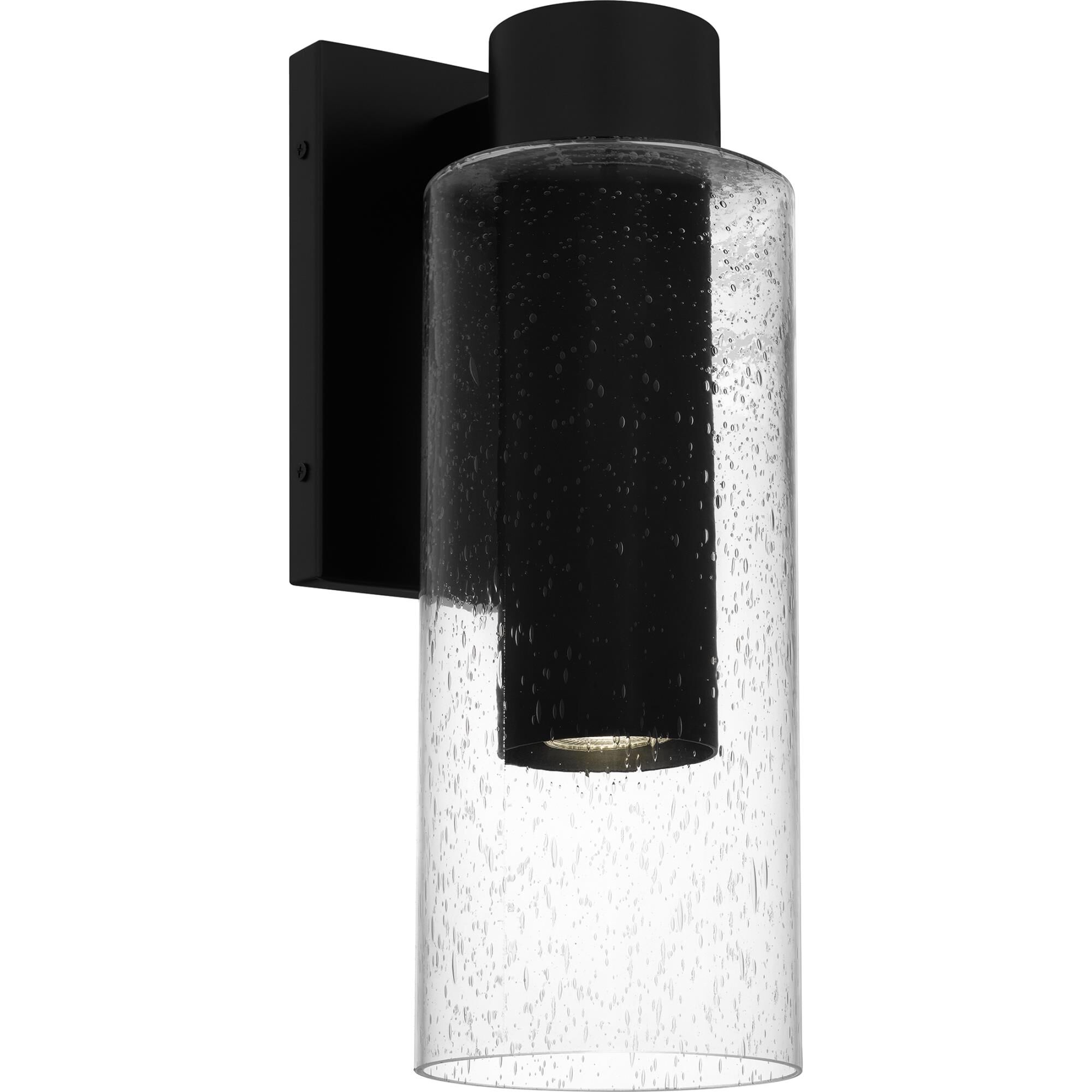 Shown in Matte Black finish and Clear Seedy Glass shade