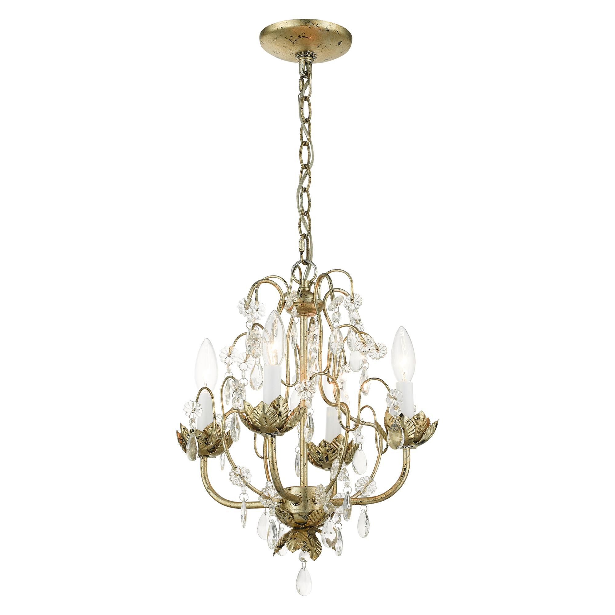 Shown in Winter Gold finish and Clear Crystal Accents glass and Clear Crystal Accents shade