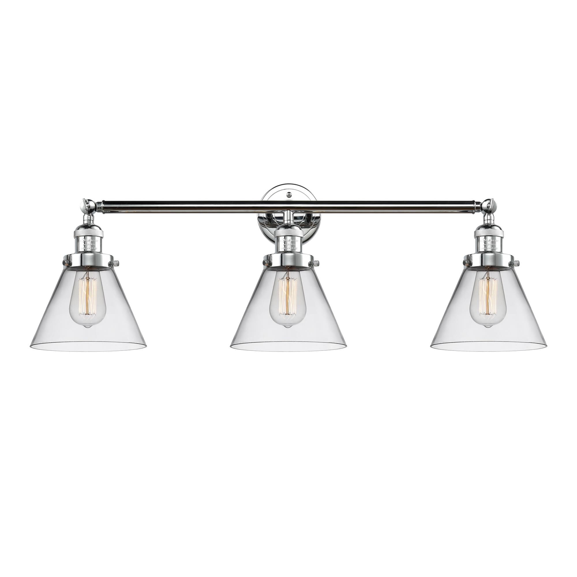 Shown in Polished Chrome finish and Clear glass