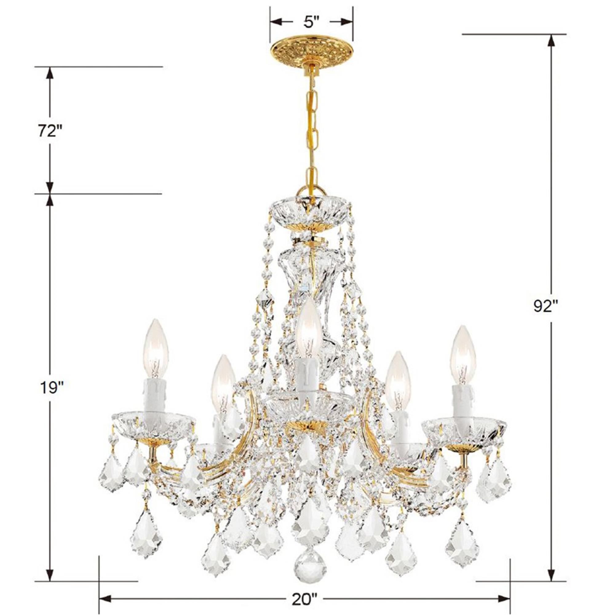 Shown in Gold finish and Hand Cut Crystal crystal