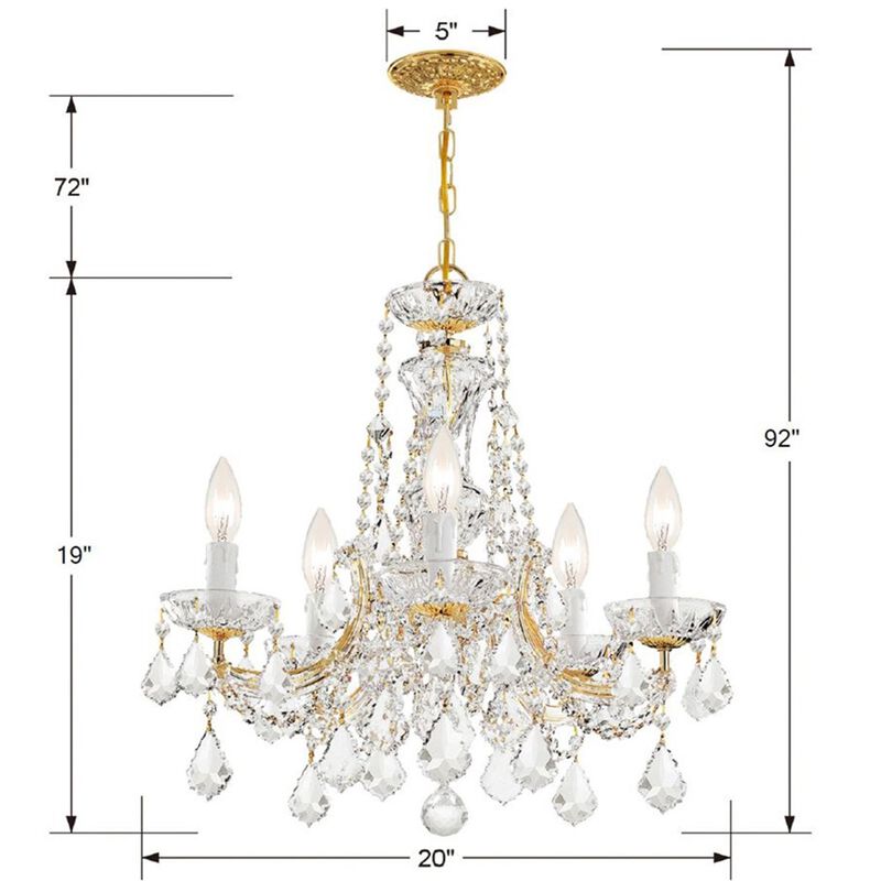 Maria Theresa 20 Inch 5 Light Mini Chandelier by Crystorama