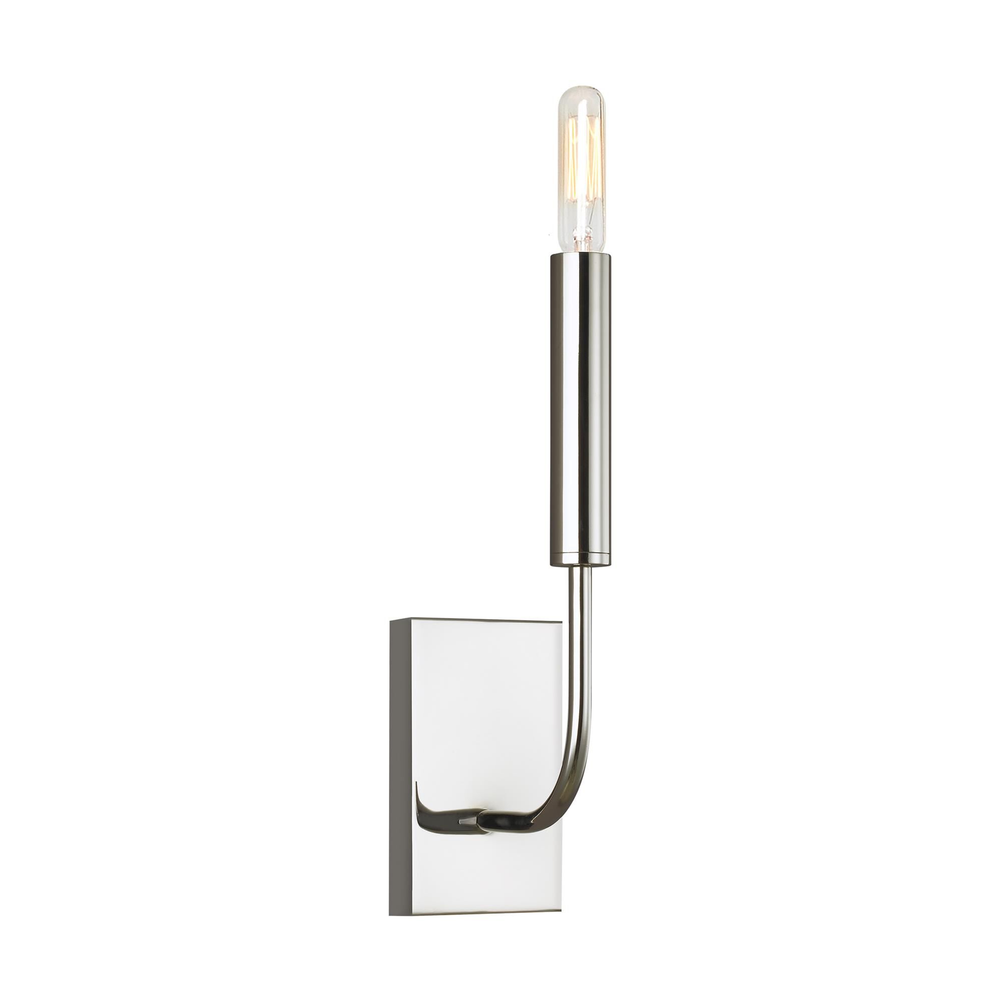 Shown in Polished Nickel finish and White Linenlinen shade