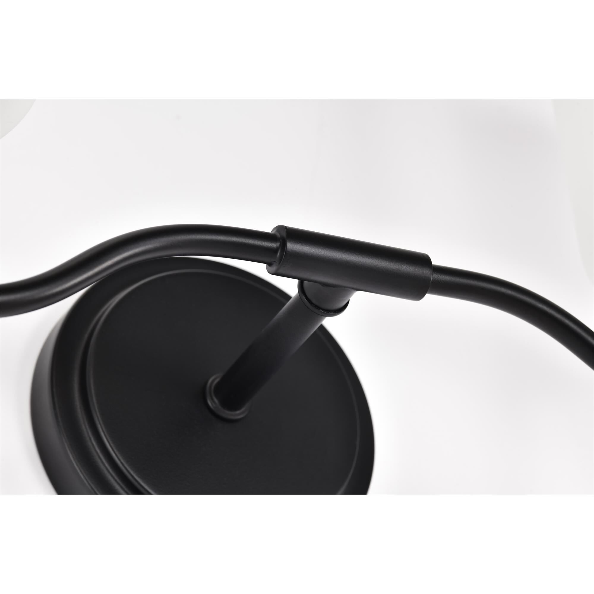 Shown in Matte Black finish and White Opal glass
