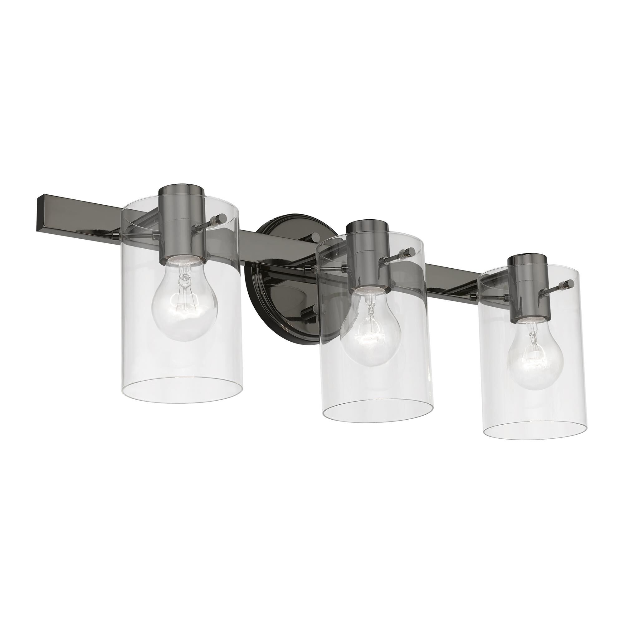 Shown in Black Chrome finish and Clear glass