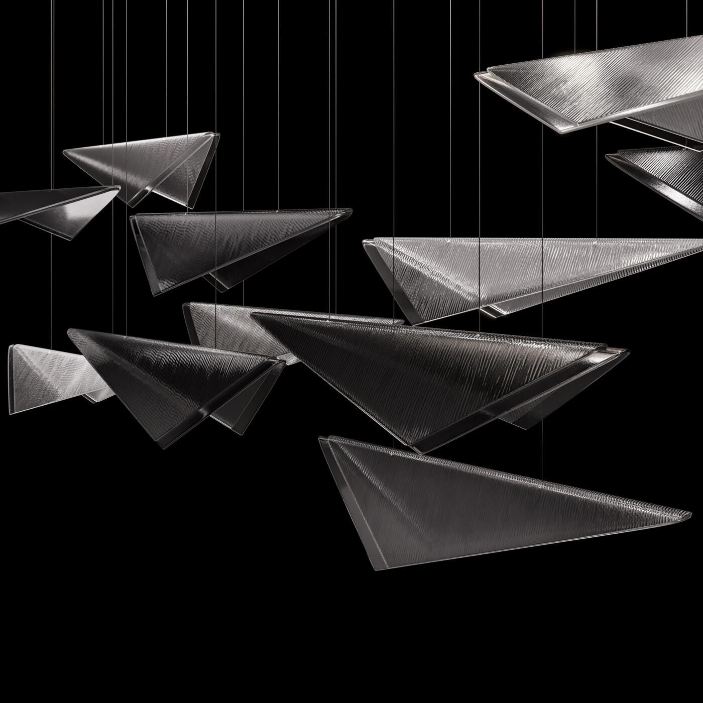 Shown in Silver finish and Smoke Linear glass