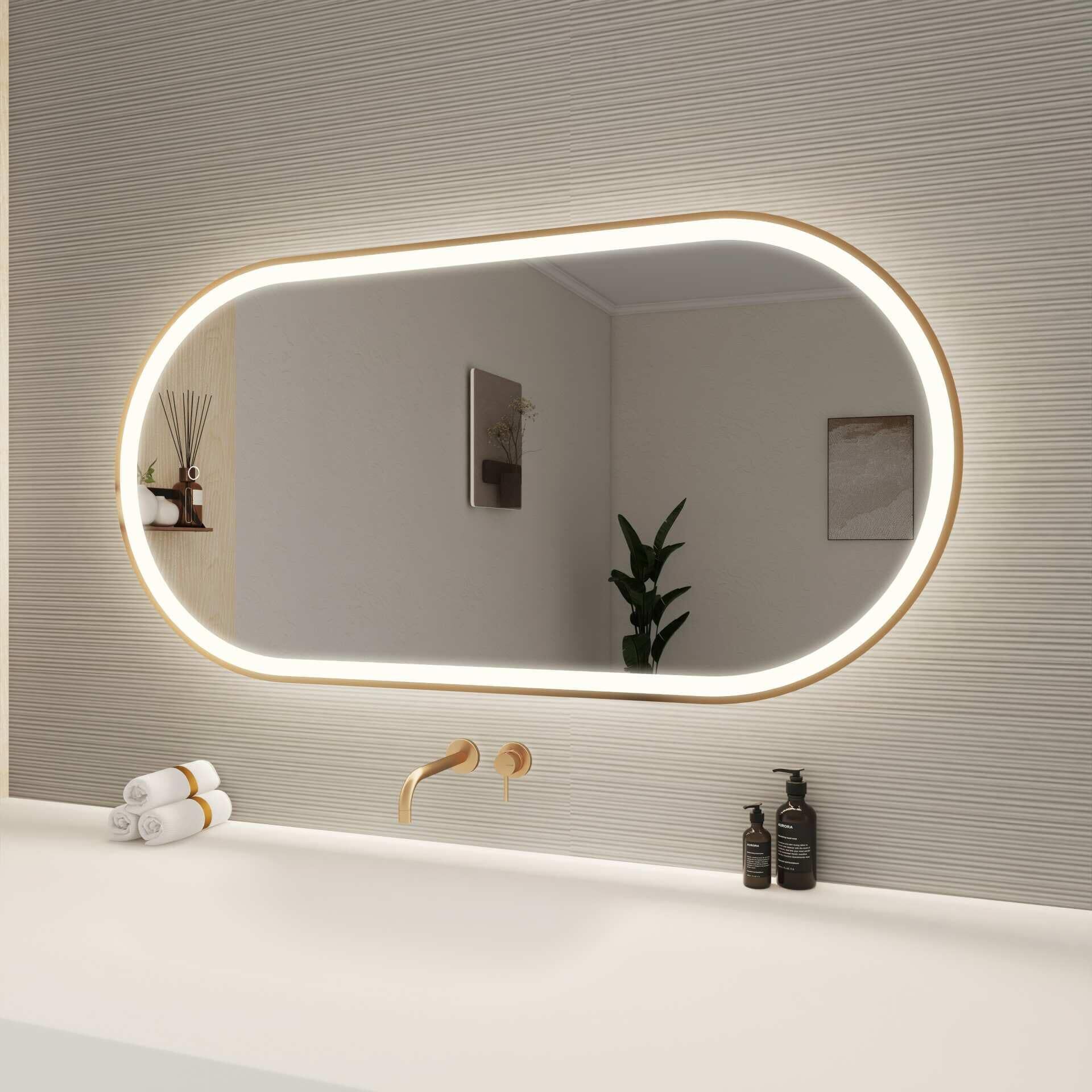 Harmoni 48 Inch Oval LED Lighted Mirror by Elegant Decor