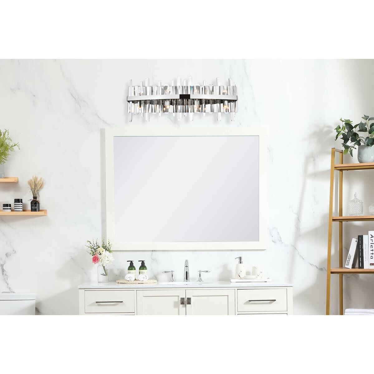 Shown in Chrome finish and Royal Cut crystal