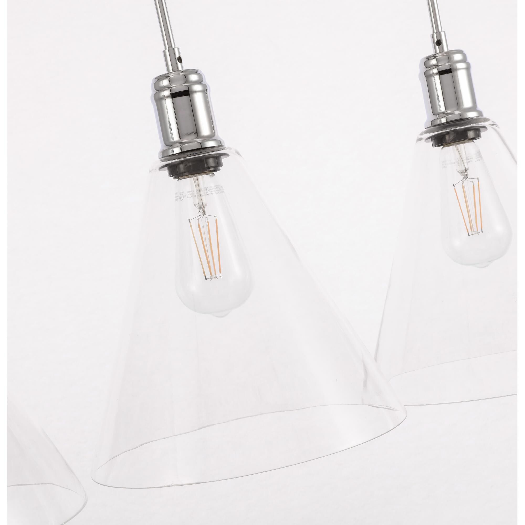 Hugh 36 Inch 3 Light Linear Suspension Light by Elegant Lighting