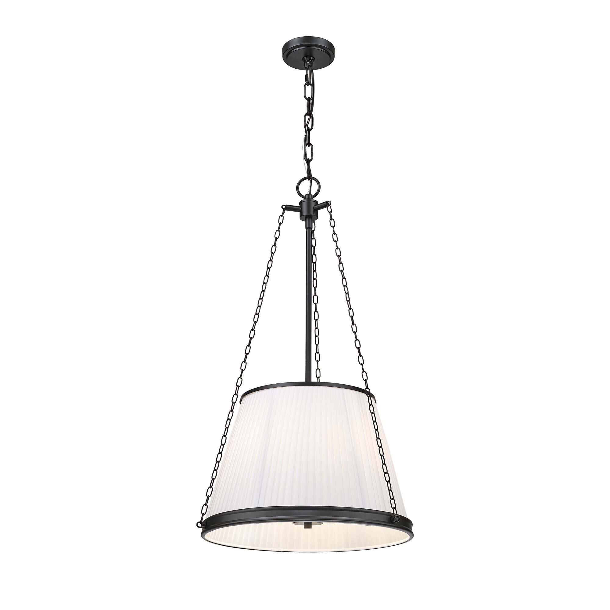 Shown in Matte Black finish and White glass and White shade